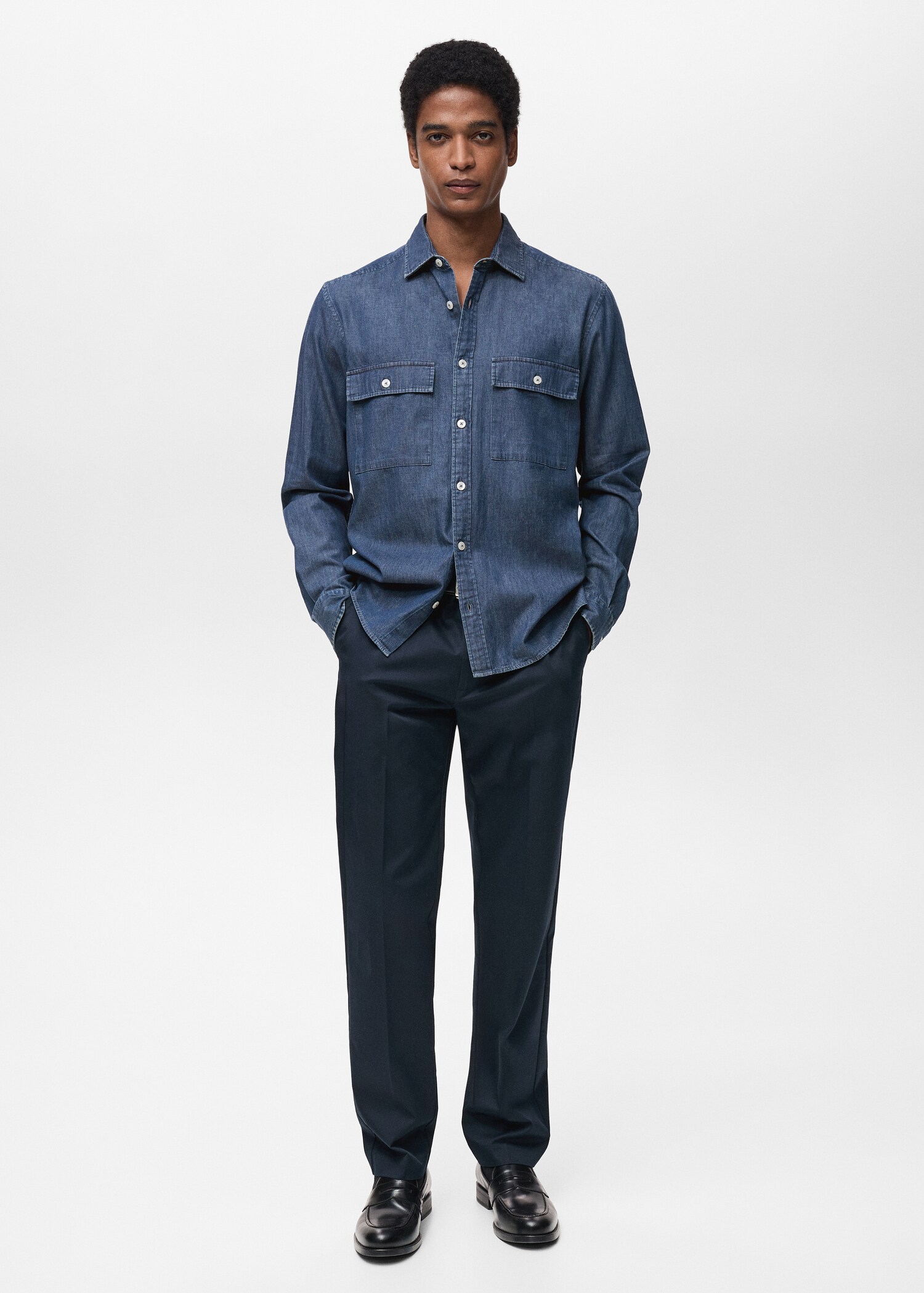 100% cotton chambray shirt - General plane