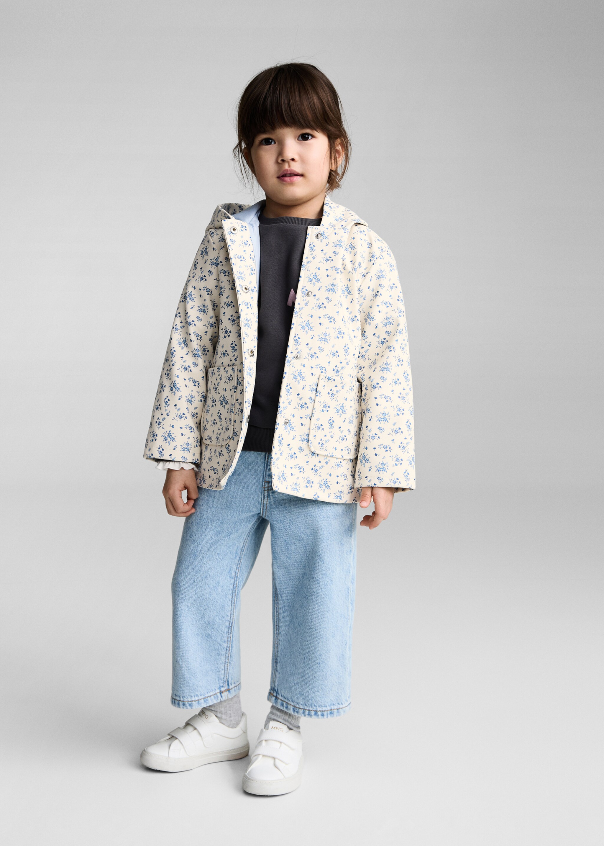 Hooded water-repellent parka - General plane, Off White. Ref: 87074780-00.