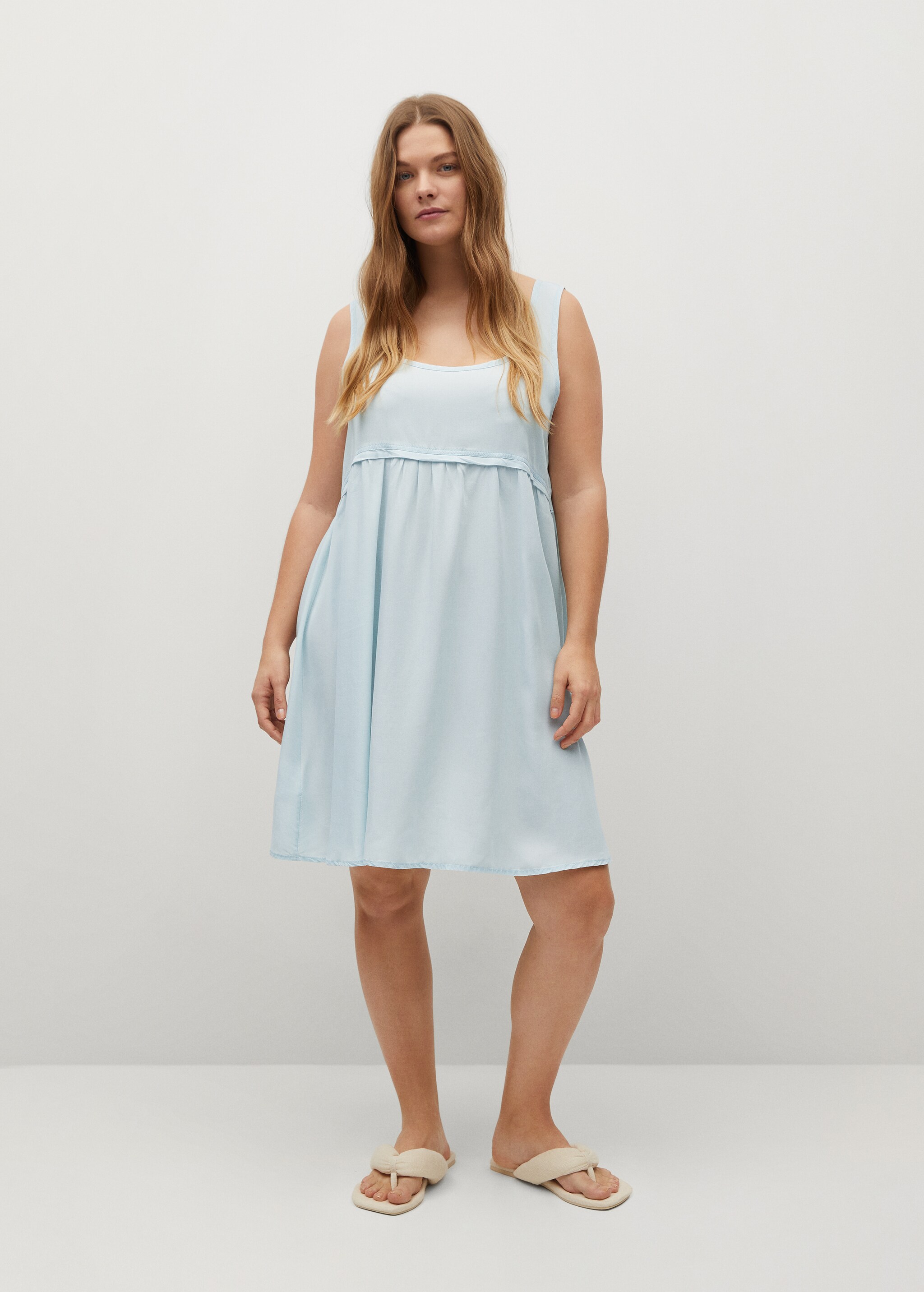 Vestido corto lyocell - Plano general