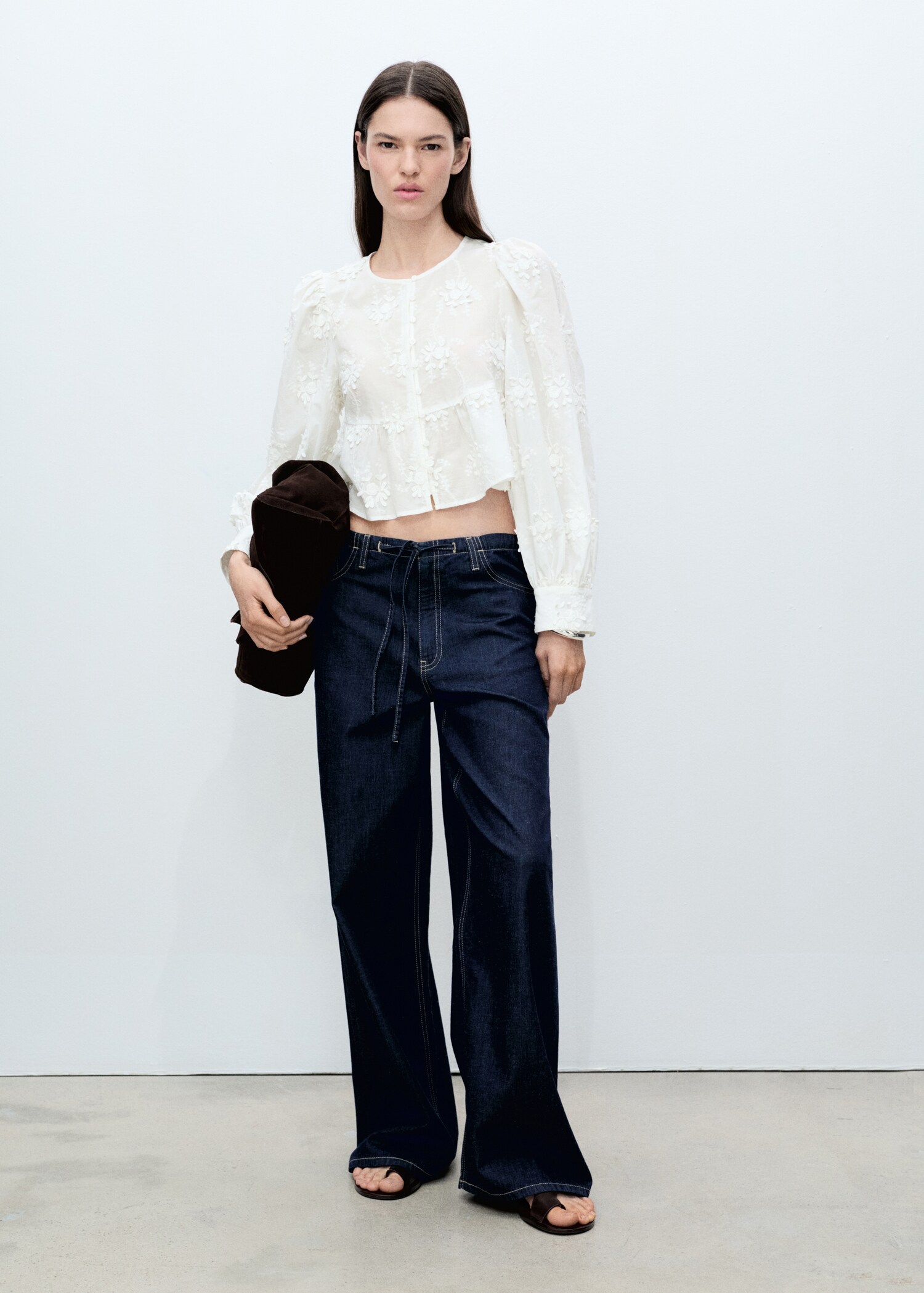 Bluse Baumwolle Blumenstickerei - Allgemeine Ansicht