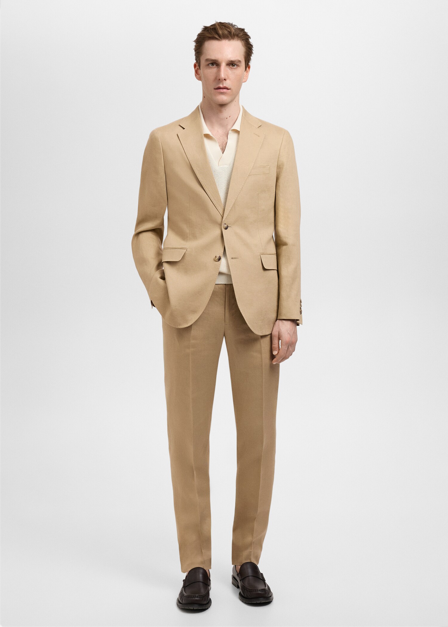 Amalfi 100% linen slim-fit suit jacket - General plane
