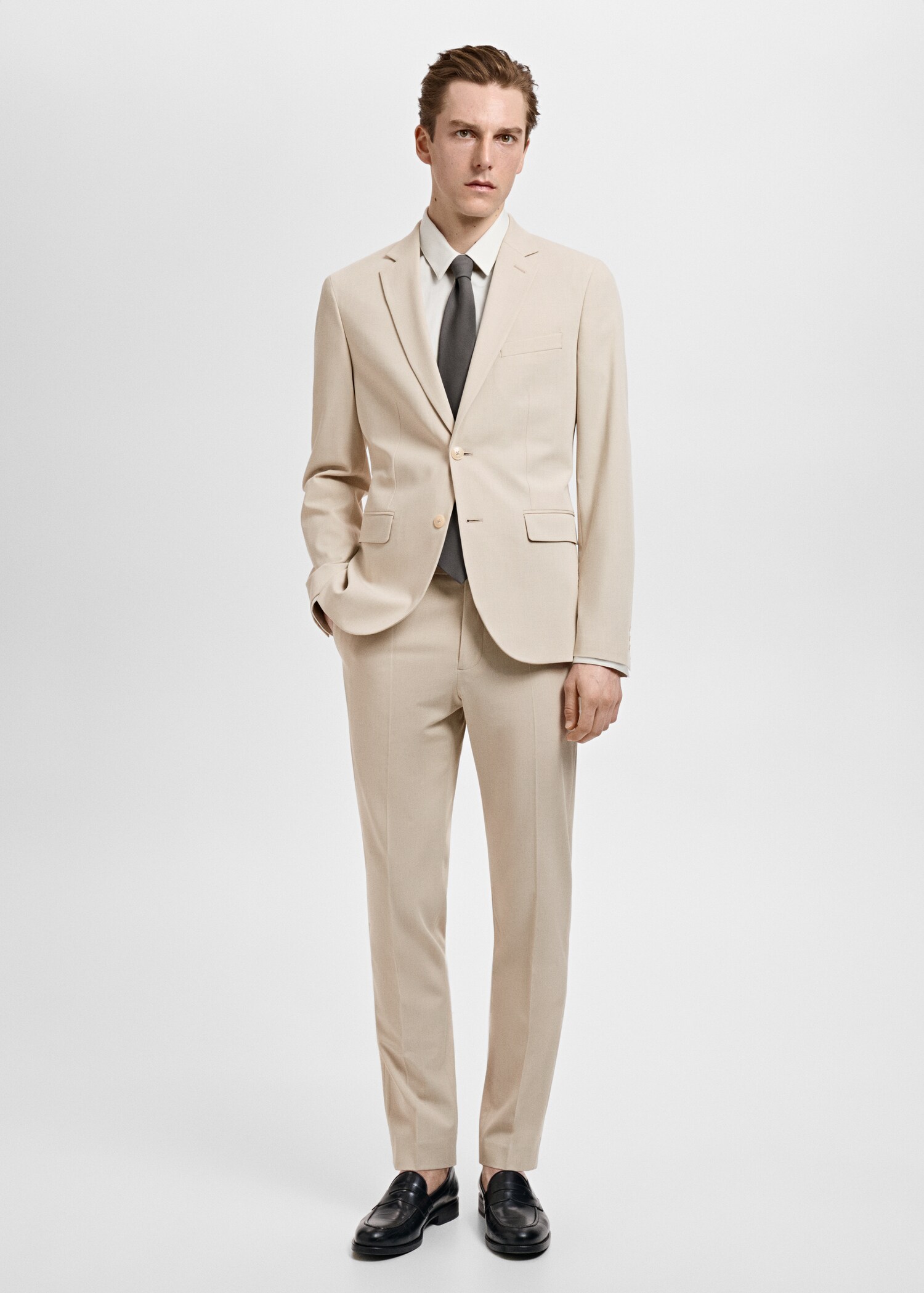 Super slim-fit suit jacket in stretch fabric - General plane