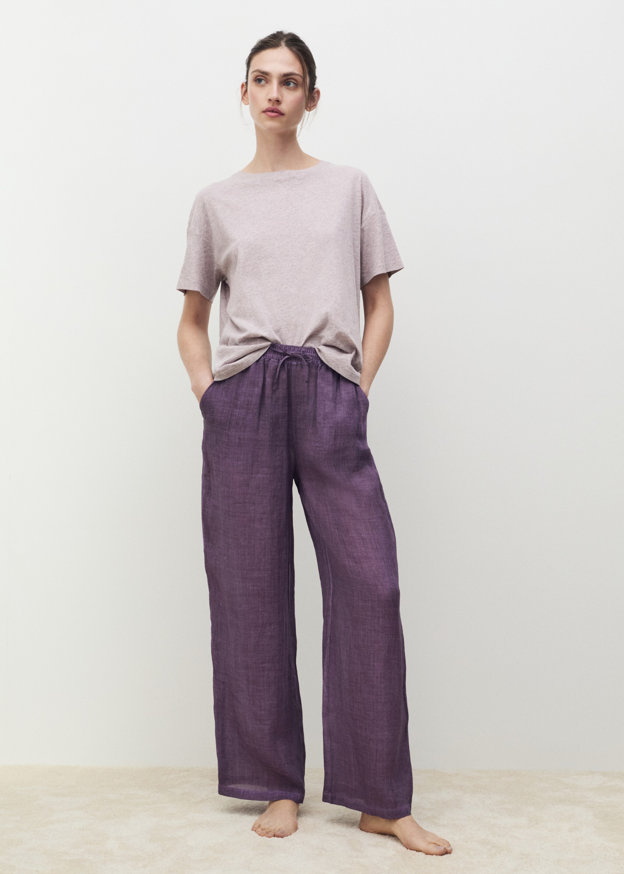 Kortärmad t-shirt bomull - Allmän bild, Lila. Ref: 87076709-00.