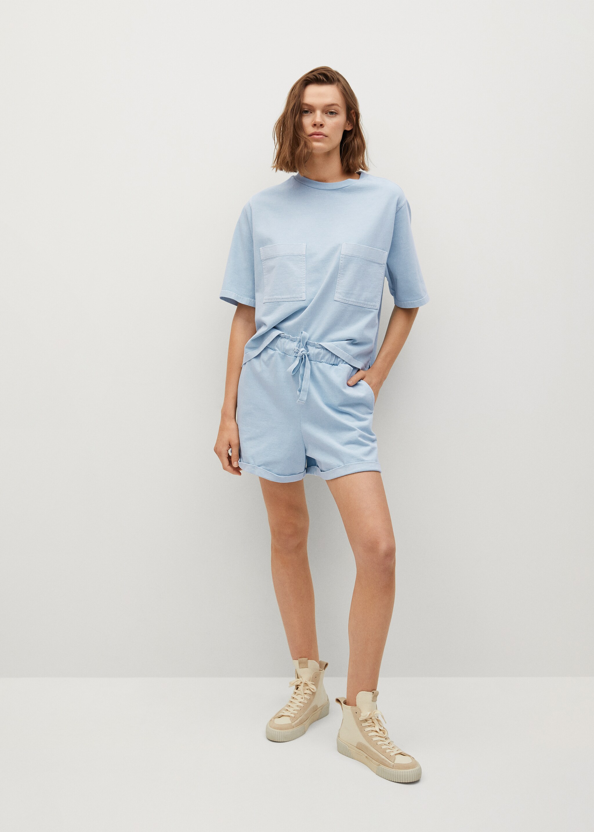 Mineral dye cotton shorts - General plane