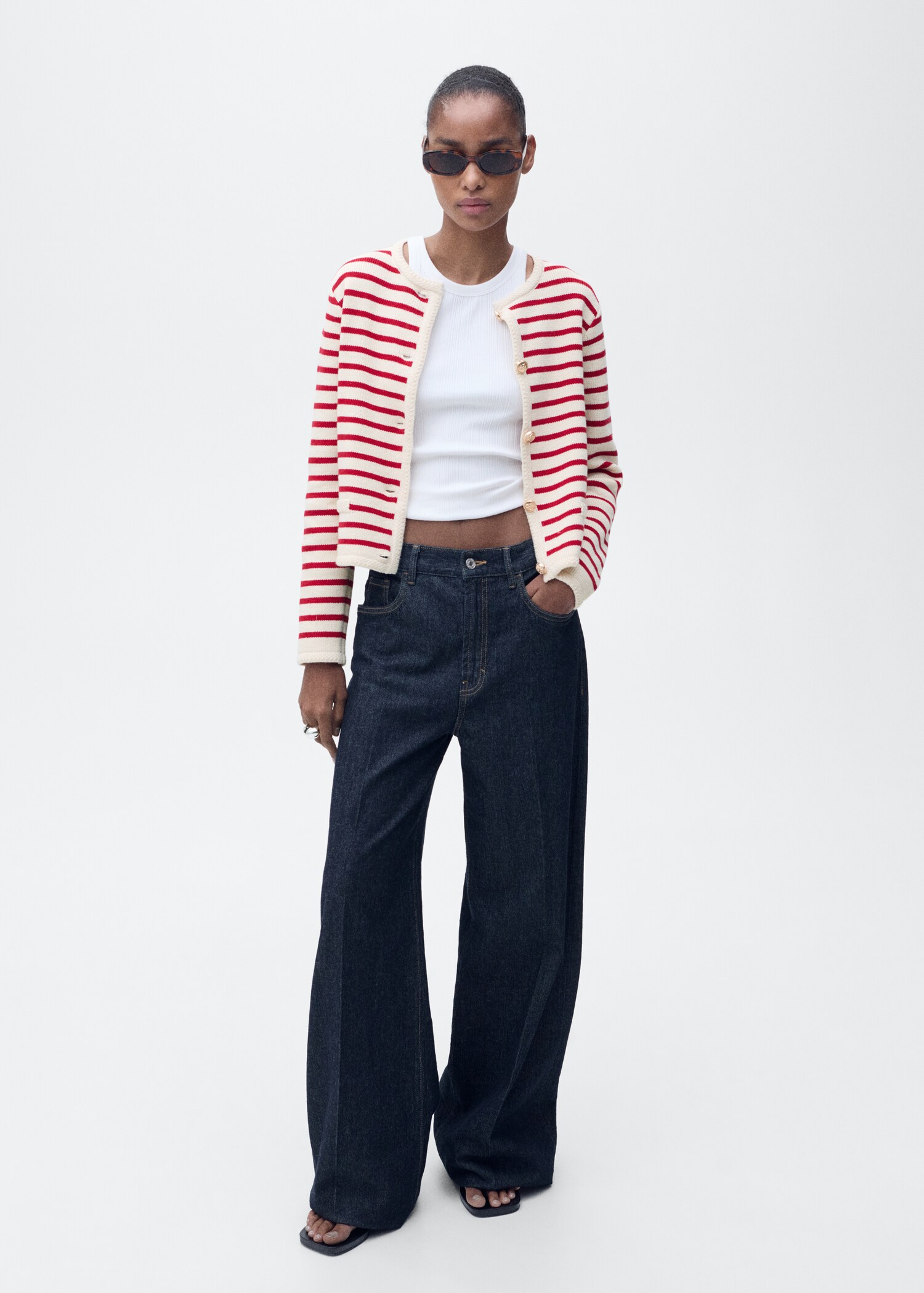 Stripped knit cardigan - General plane