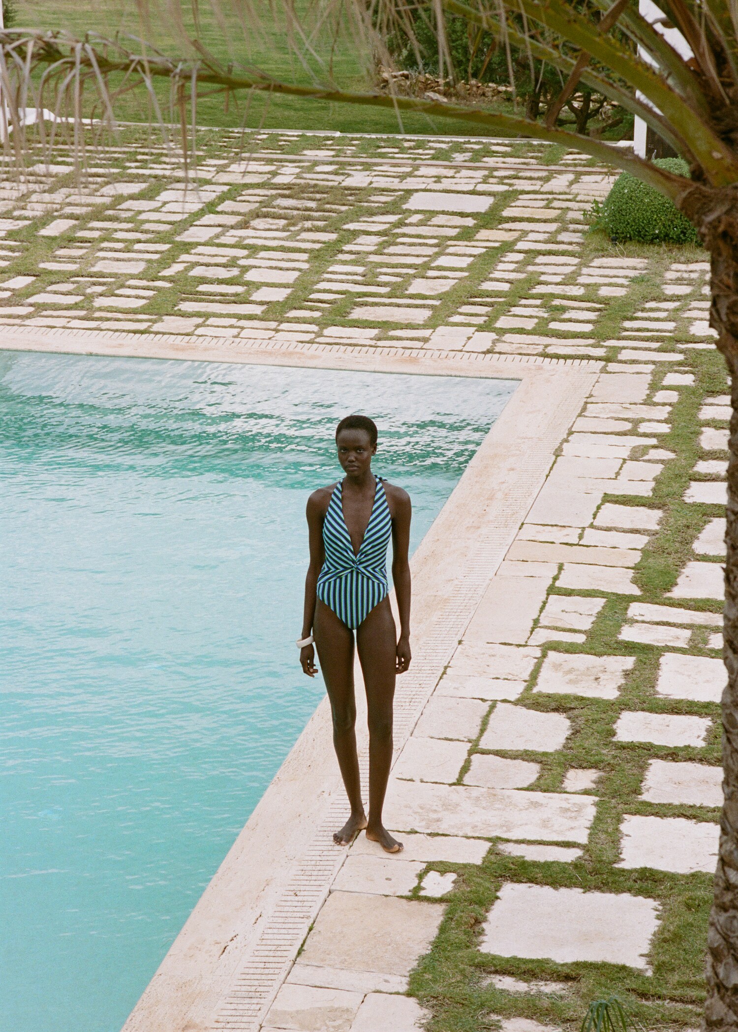 Bañador halter rayas - Plano general