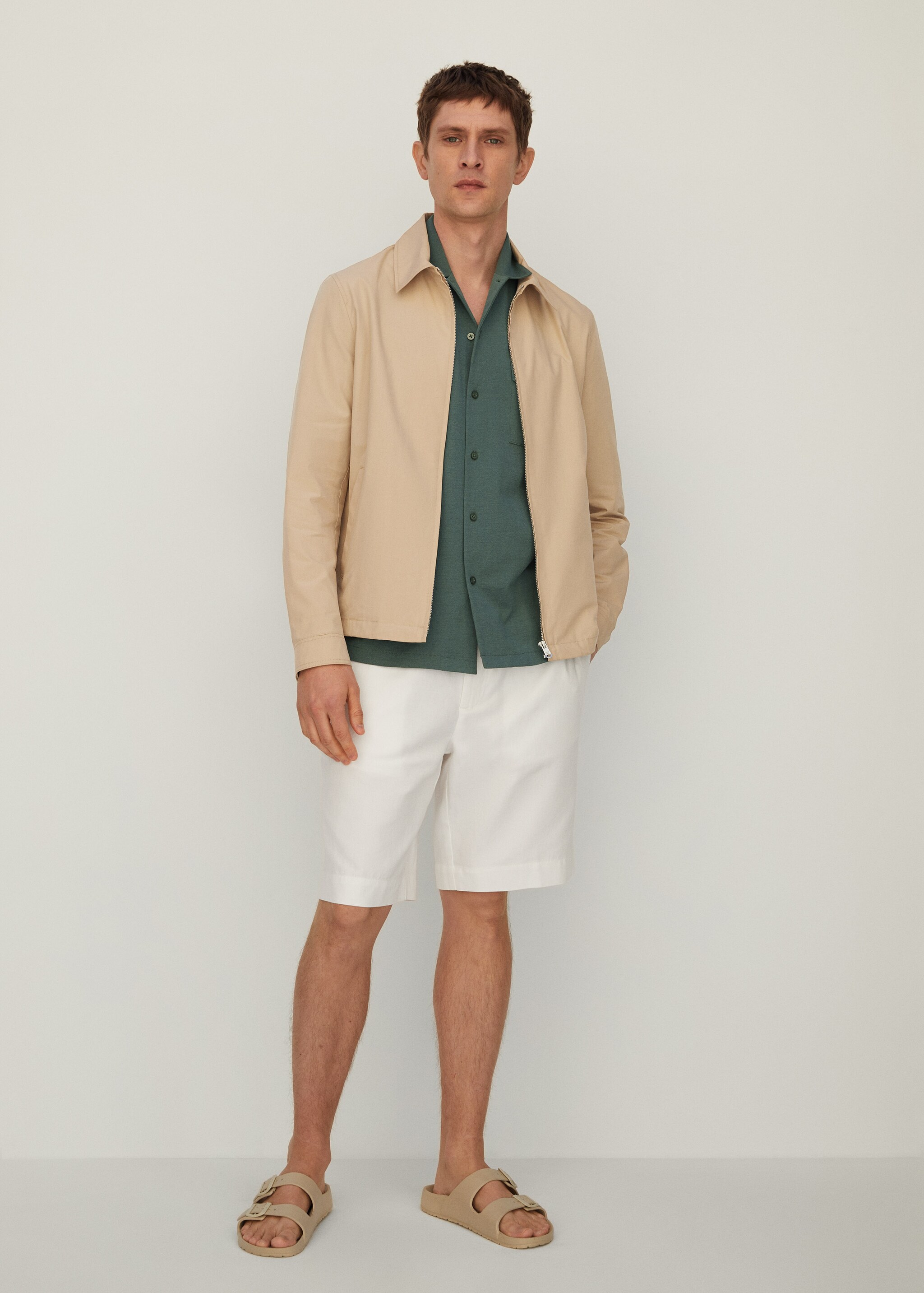 Camisa regular fit algodón bolsillo - Plano general