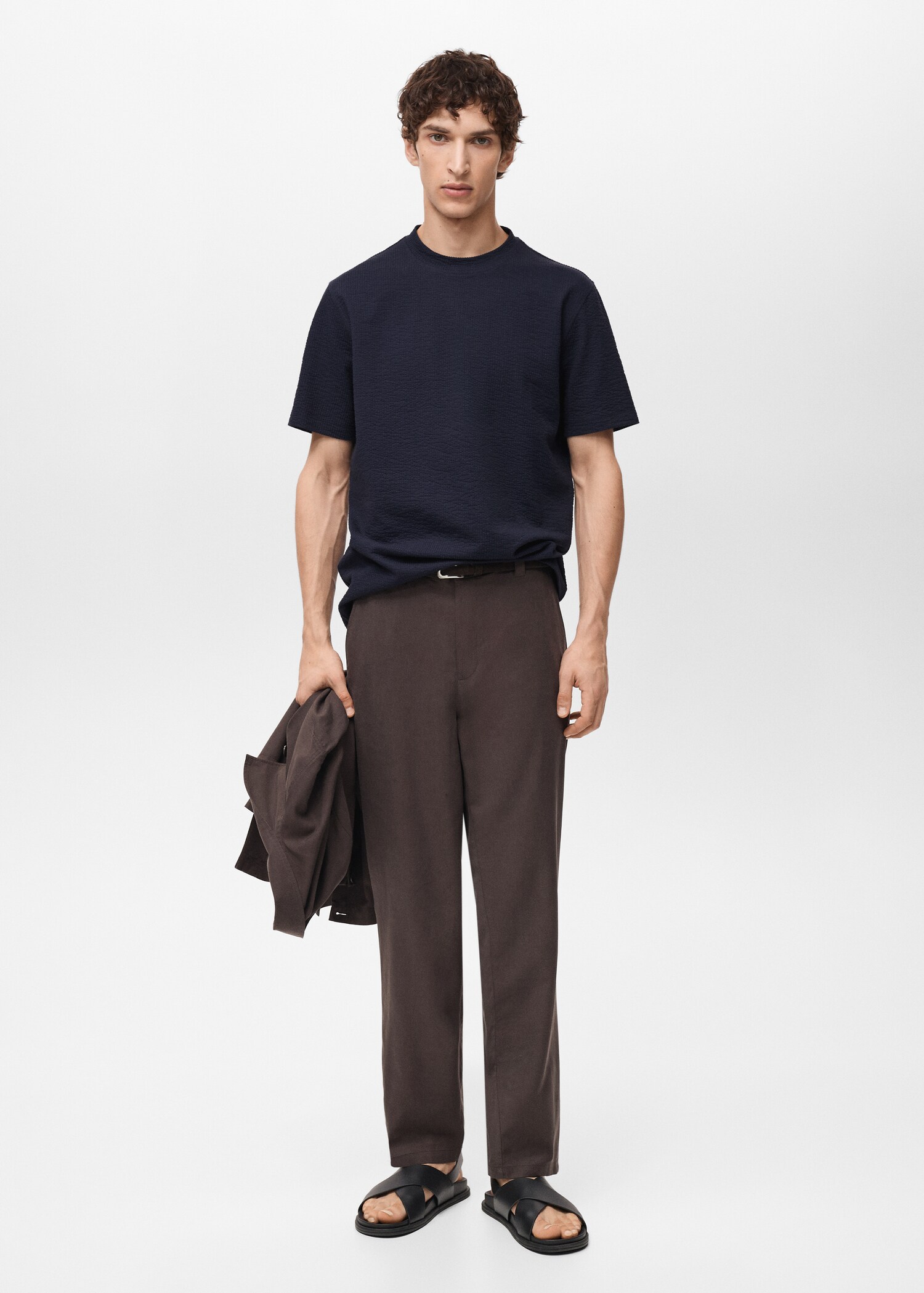 T-Shirt aus Seersucker-Baumwolle - Allgemeine Ansicht