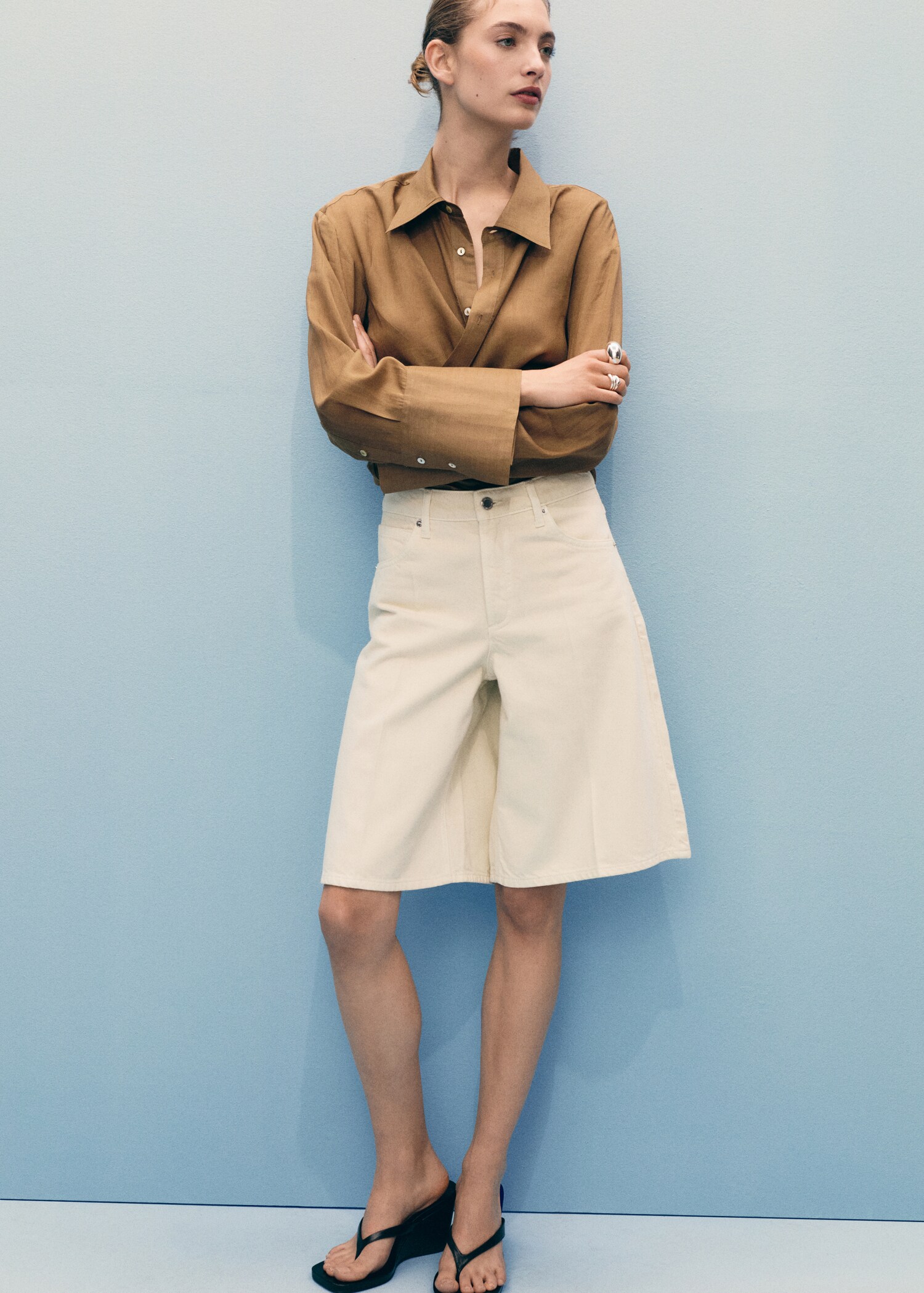 Bermudes jorts denim tir alt - Pla general