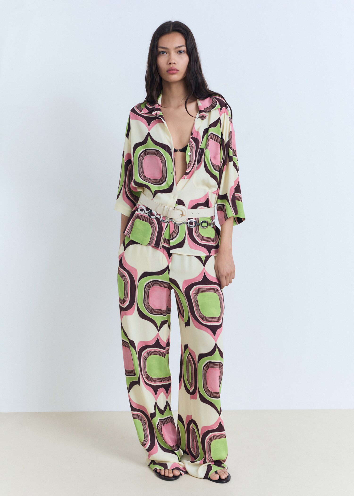 Geometric print pants - General plane