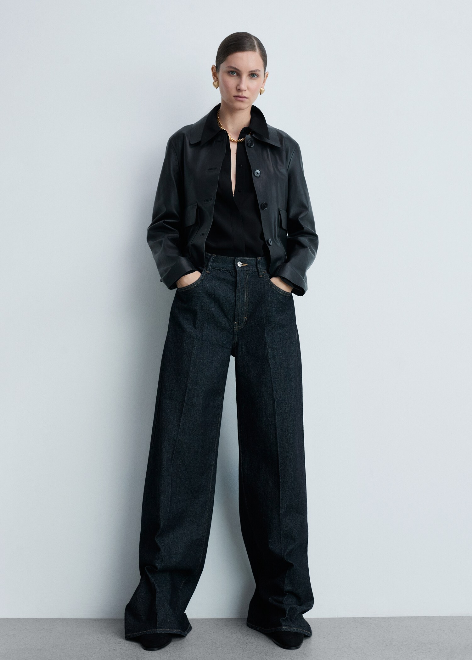 Suede block-heel ankle boots - General plane