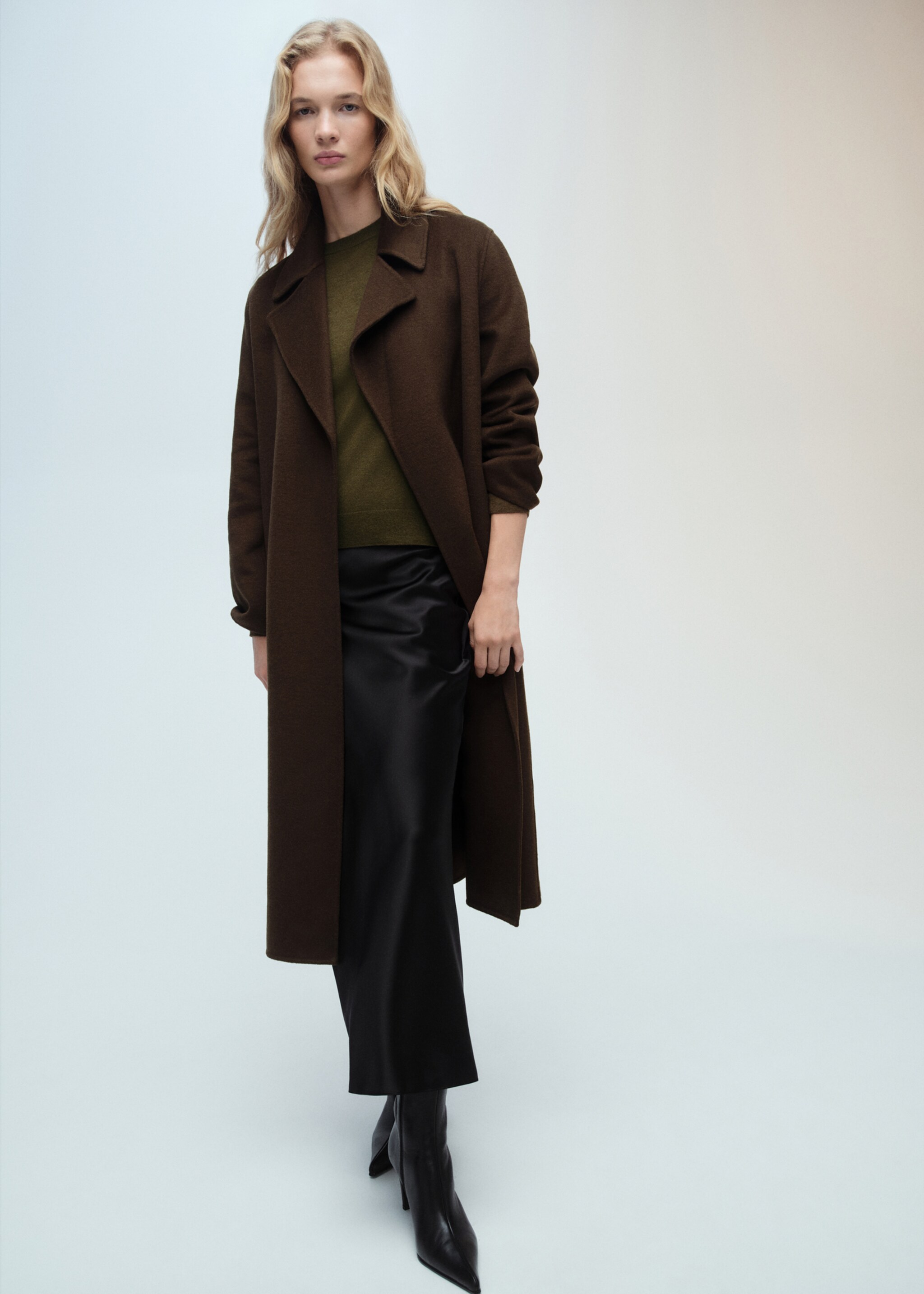 Rundhalspullover aus Wollgemisch - Allgemeine Ansicht, Khaki. Ref: 87080432-00.