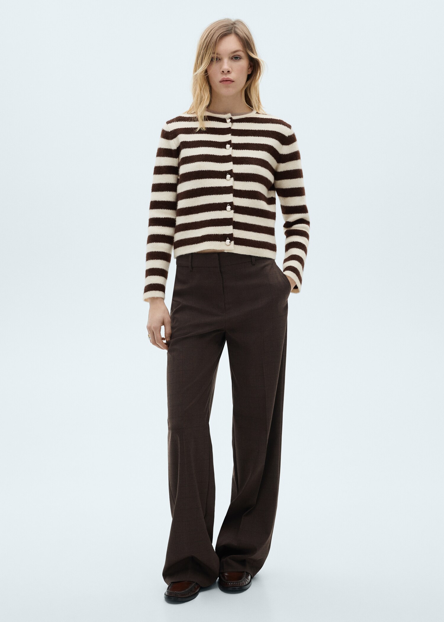 Cárdigan rayas botones - Plano general