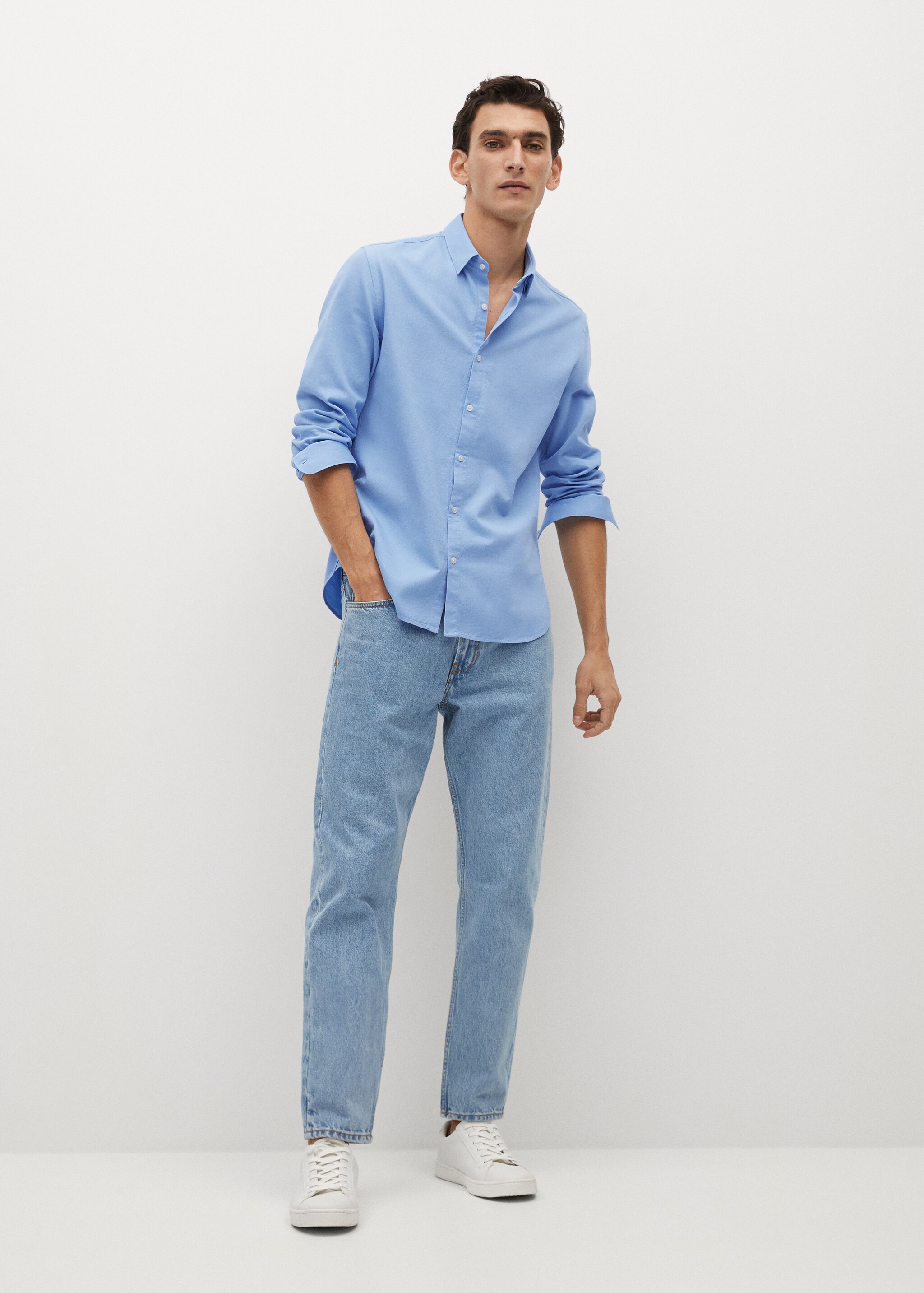 Bavlněná košile slim fit se strukturou - Celkový náhled