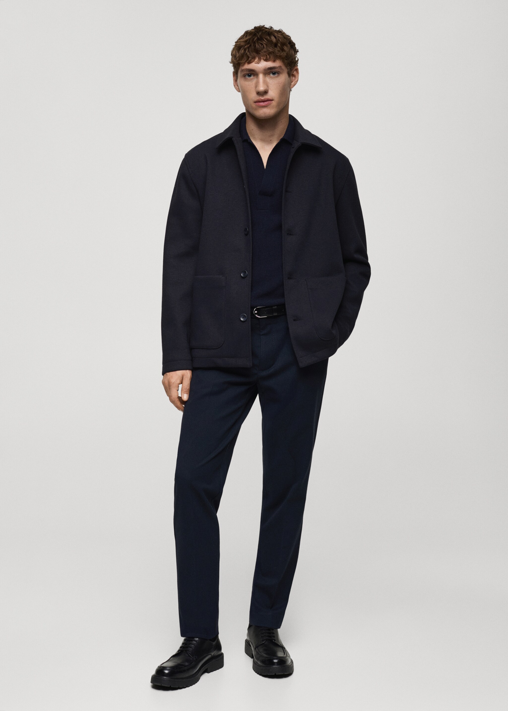 Regular-fit overshirt with pocket - General plane, Dark Navy. Ref: 87080594-00.