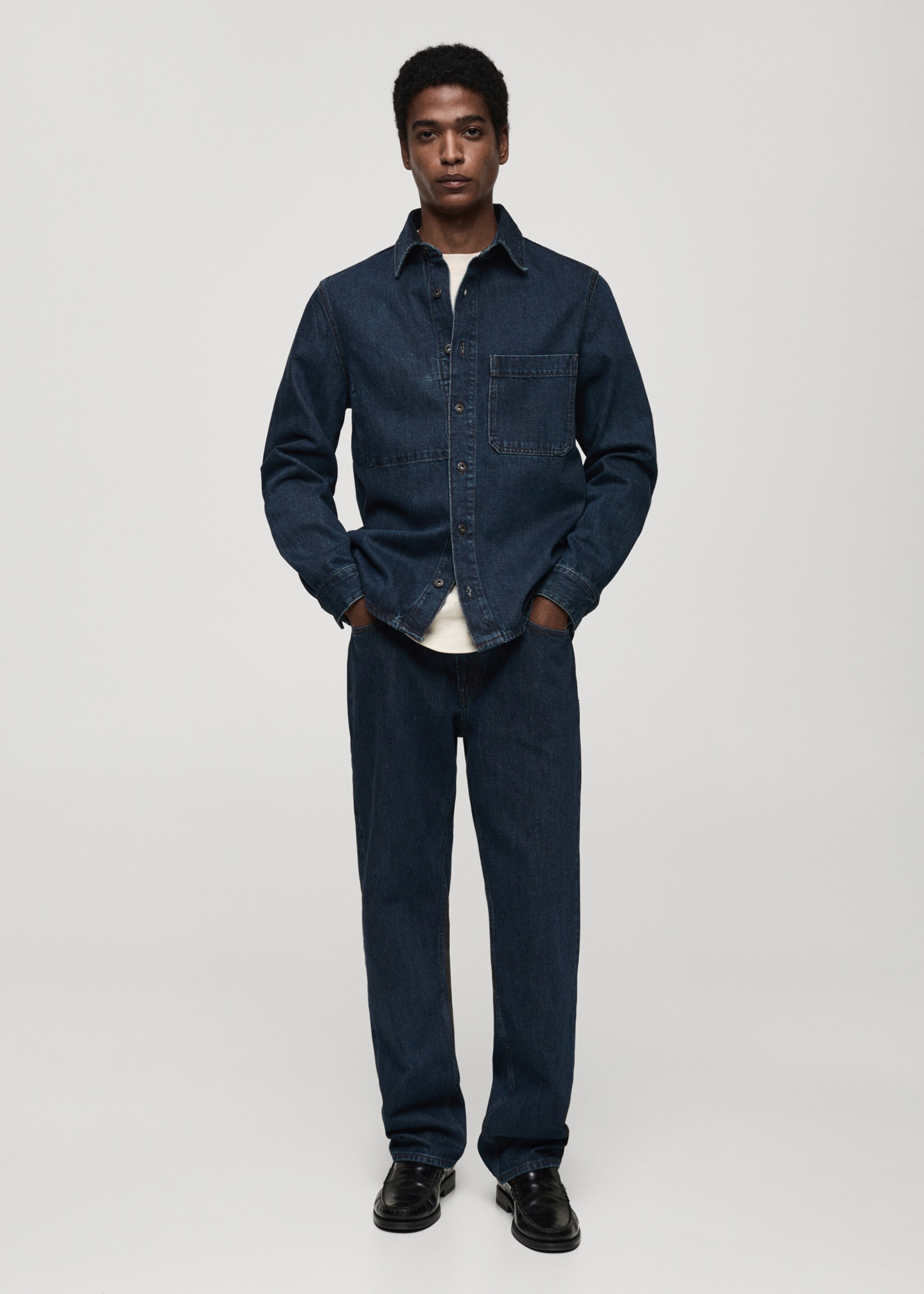 Regular-fit denim overshirt - General plane, Open Blue. Ref: 87080618-00.