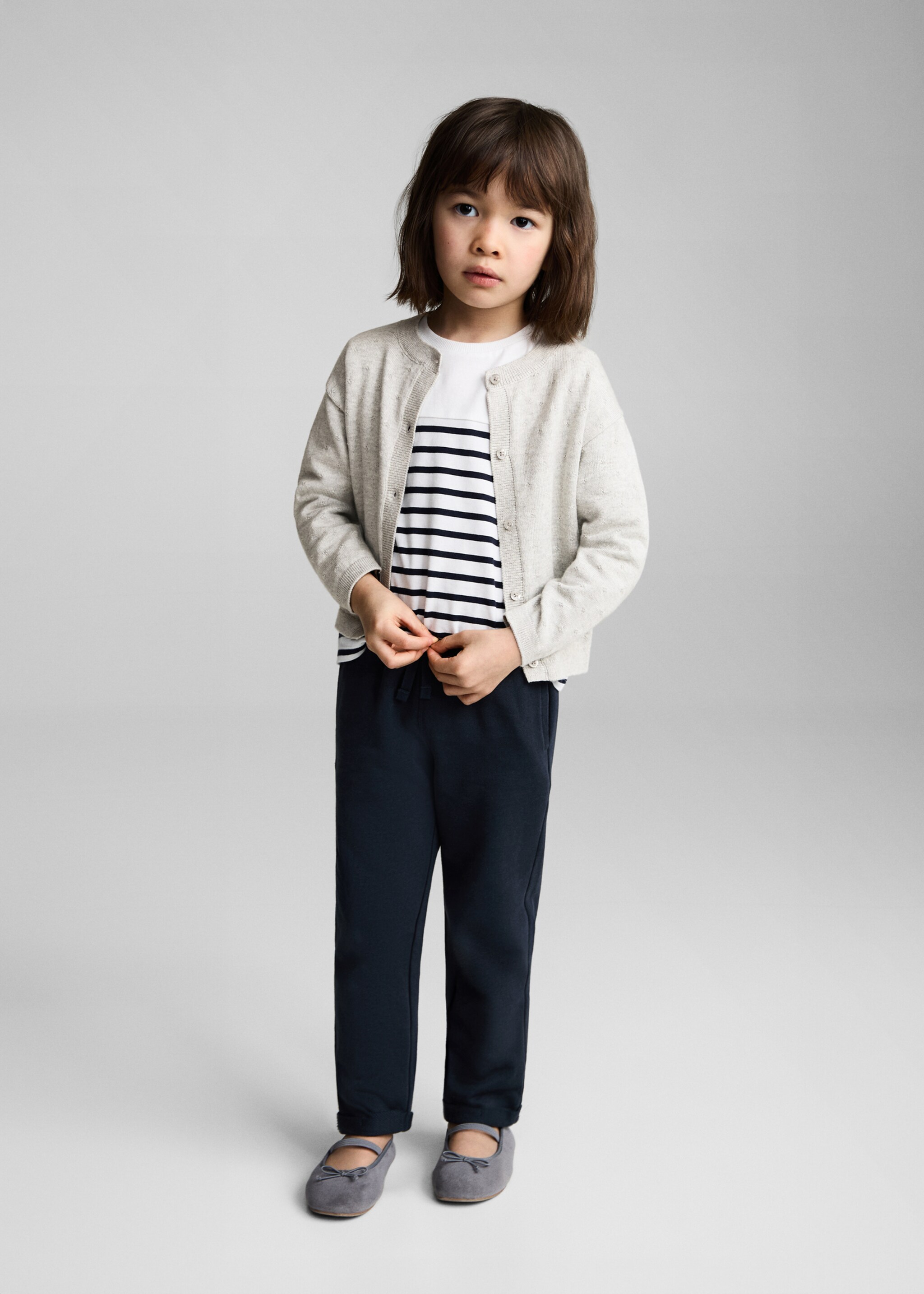 Elastic waist cotton trousers - General plane, Dark Navy. Ref: 87080620-00.