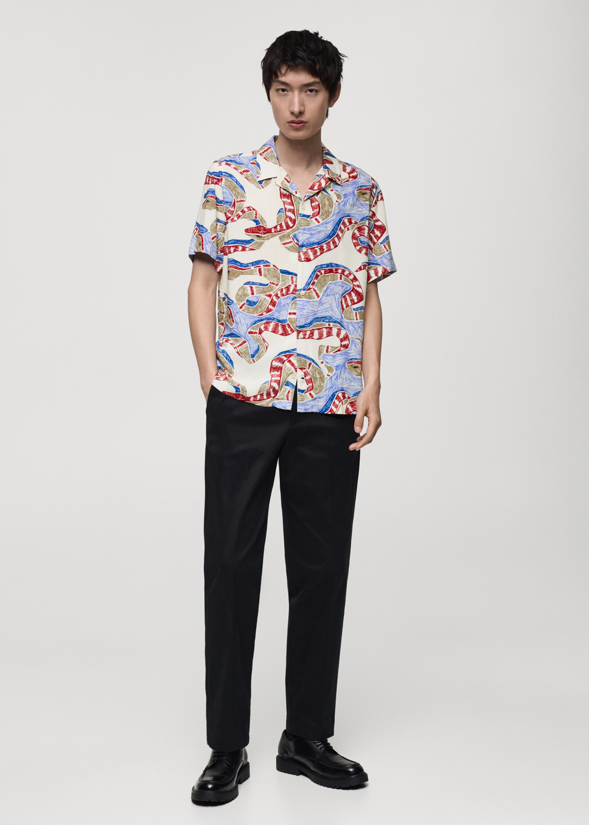 Regular-fit printed shirt - General plane, Red. Ref: 87080621-00.