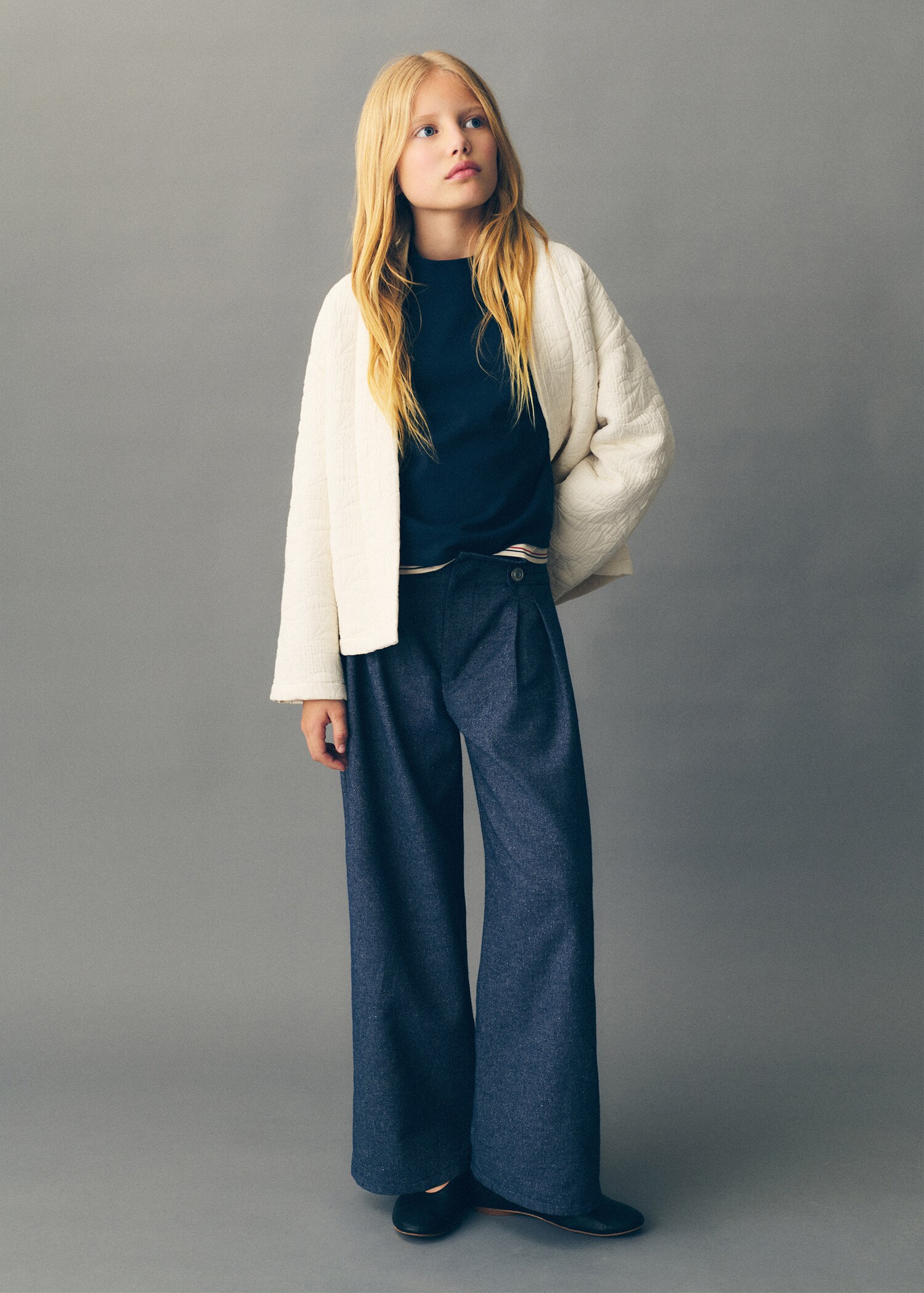 Textured embroidered jacket - General plane