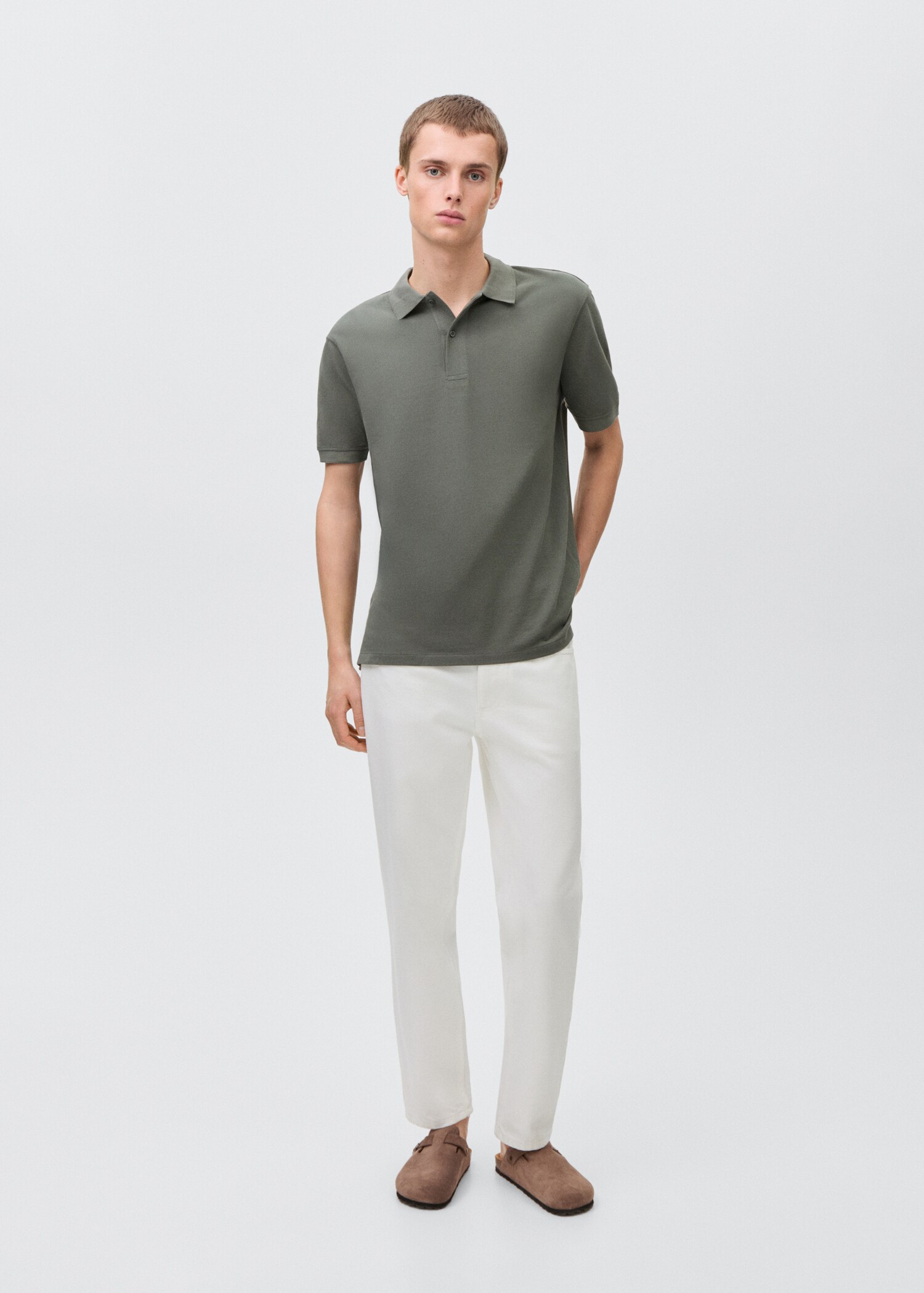 Polohemd aus Baumwollpikee - Allgemeine Ansicht