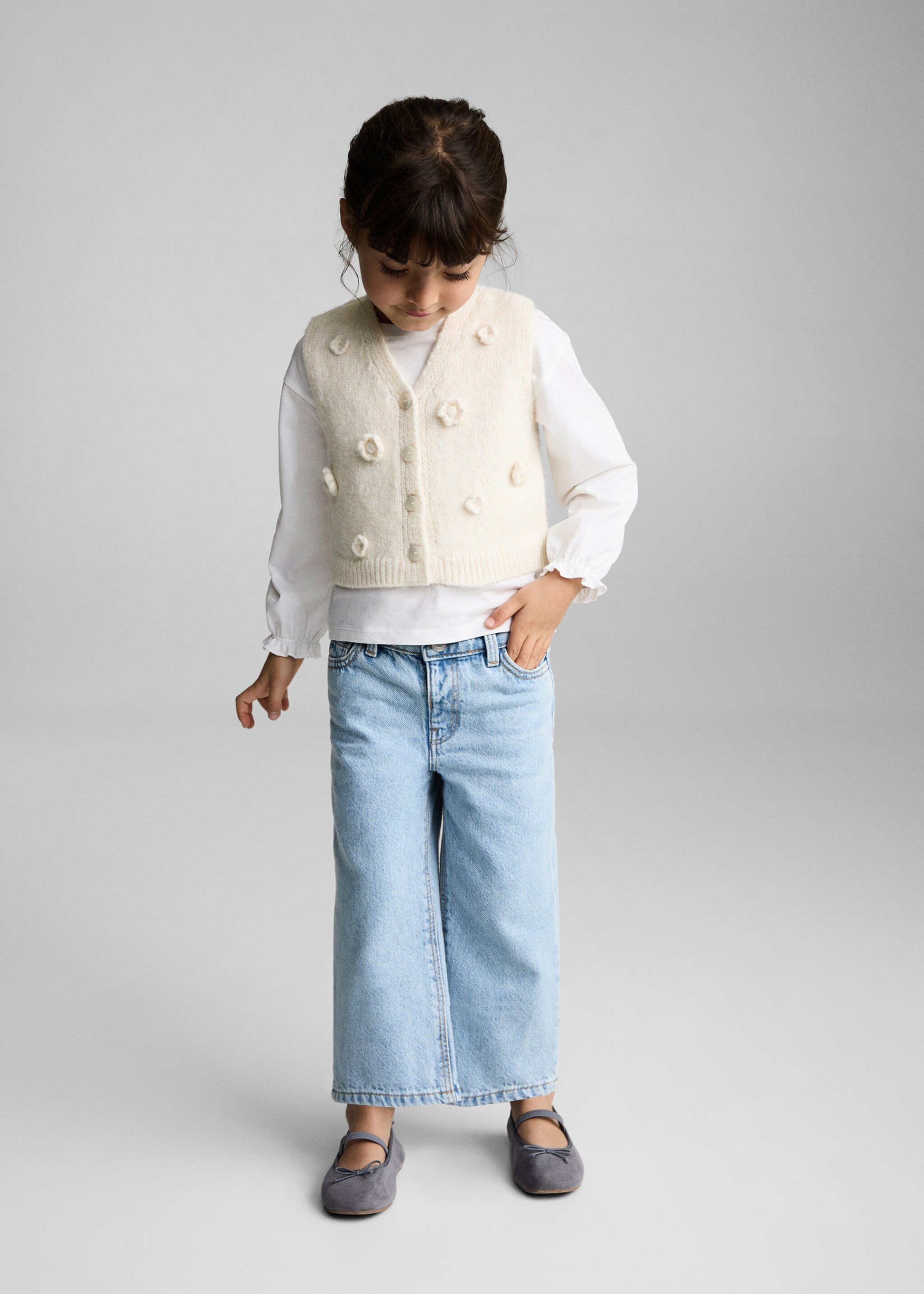 Knitted gilet - General plane, Beige. Ref: 87081515-00.