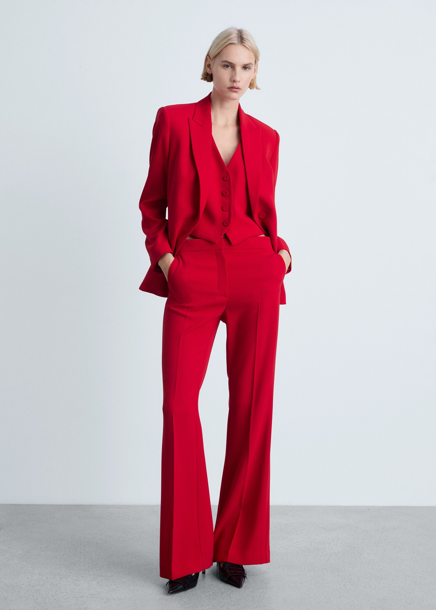 Wide leg suit trousers - General plane