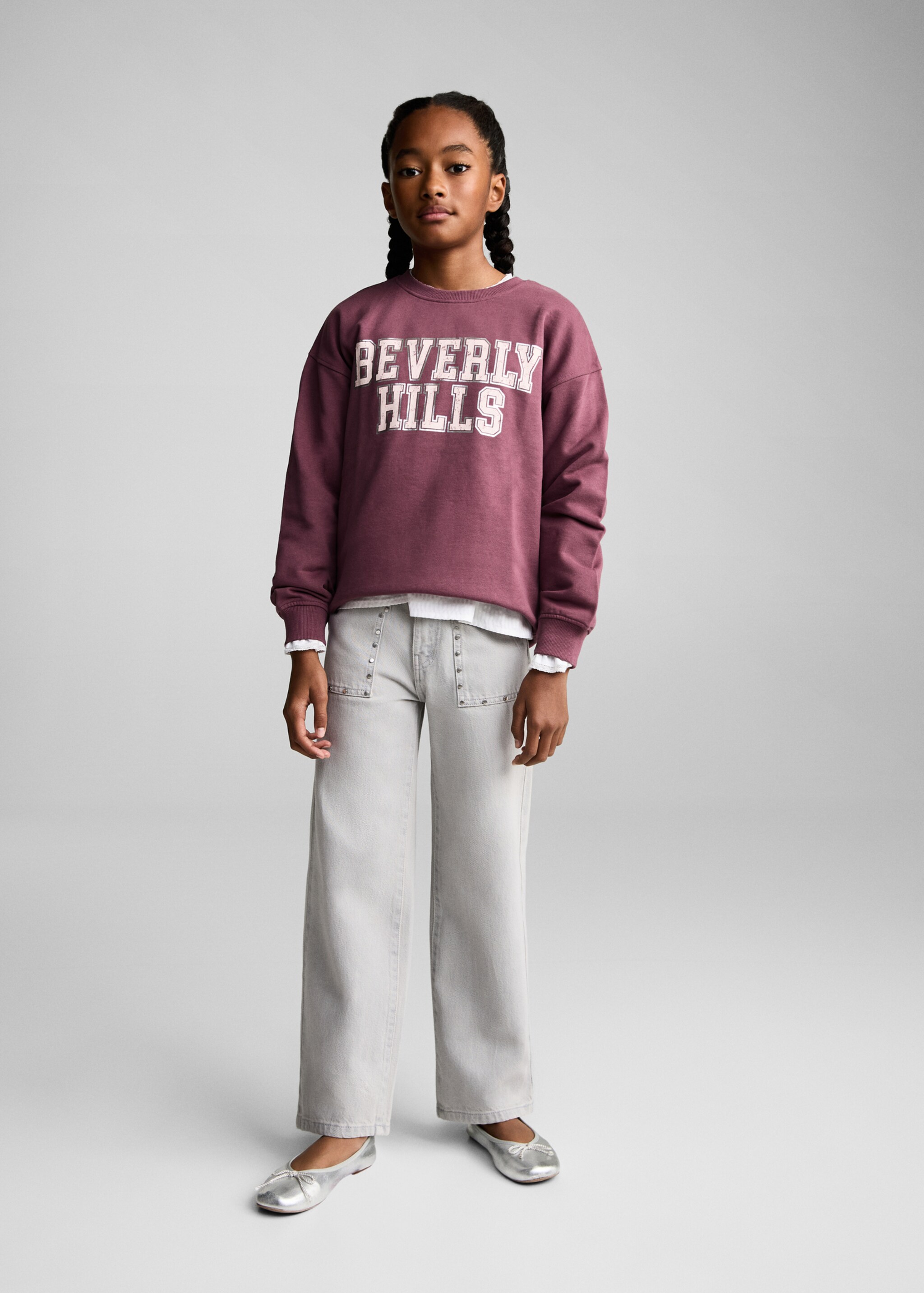 Printed message sweatshirt - General plane, Pink. Ref: 87082024-00.