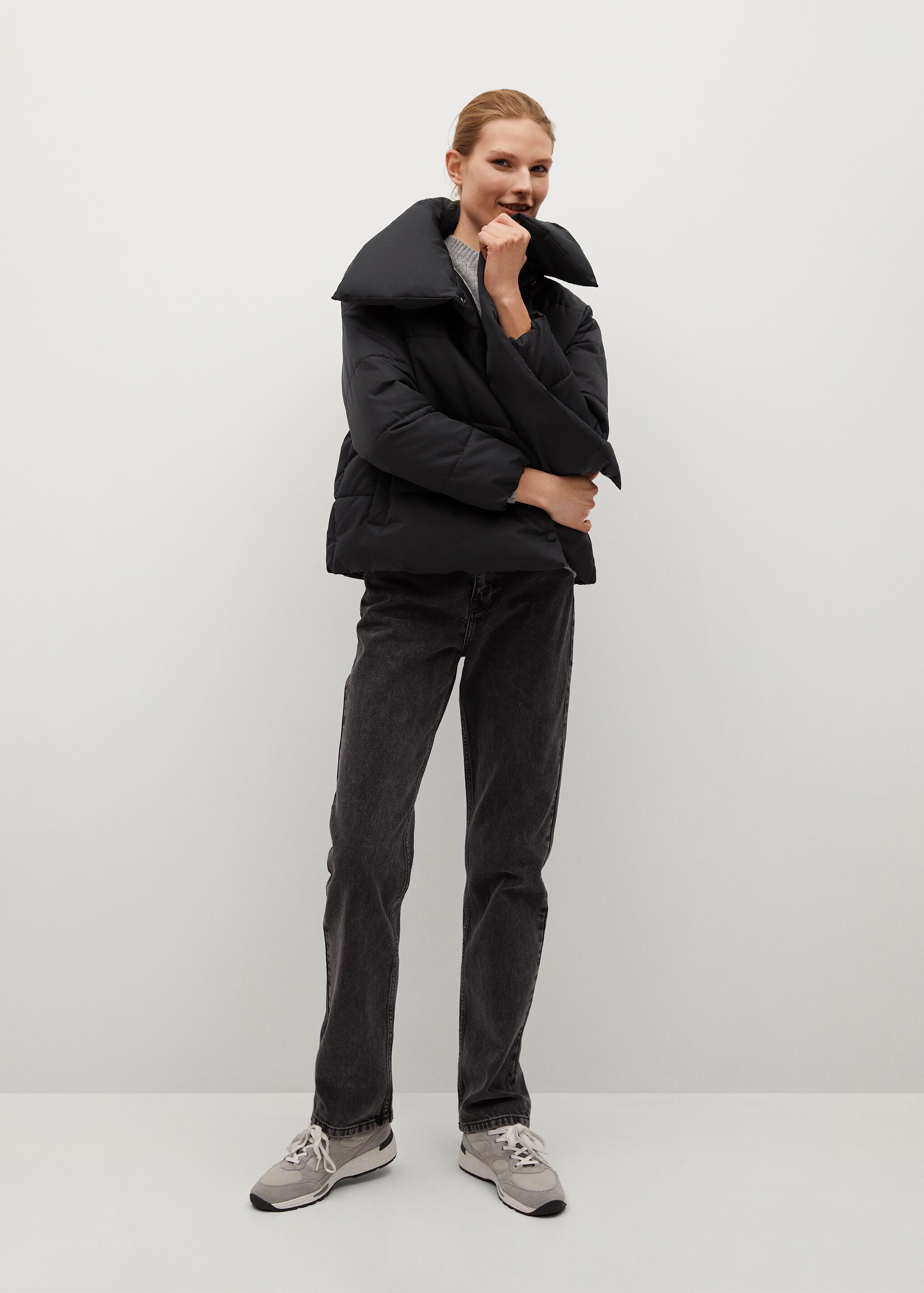 Funnel neck feather coat - General plane