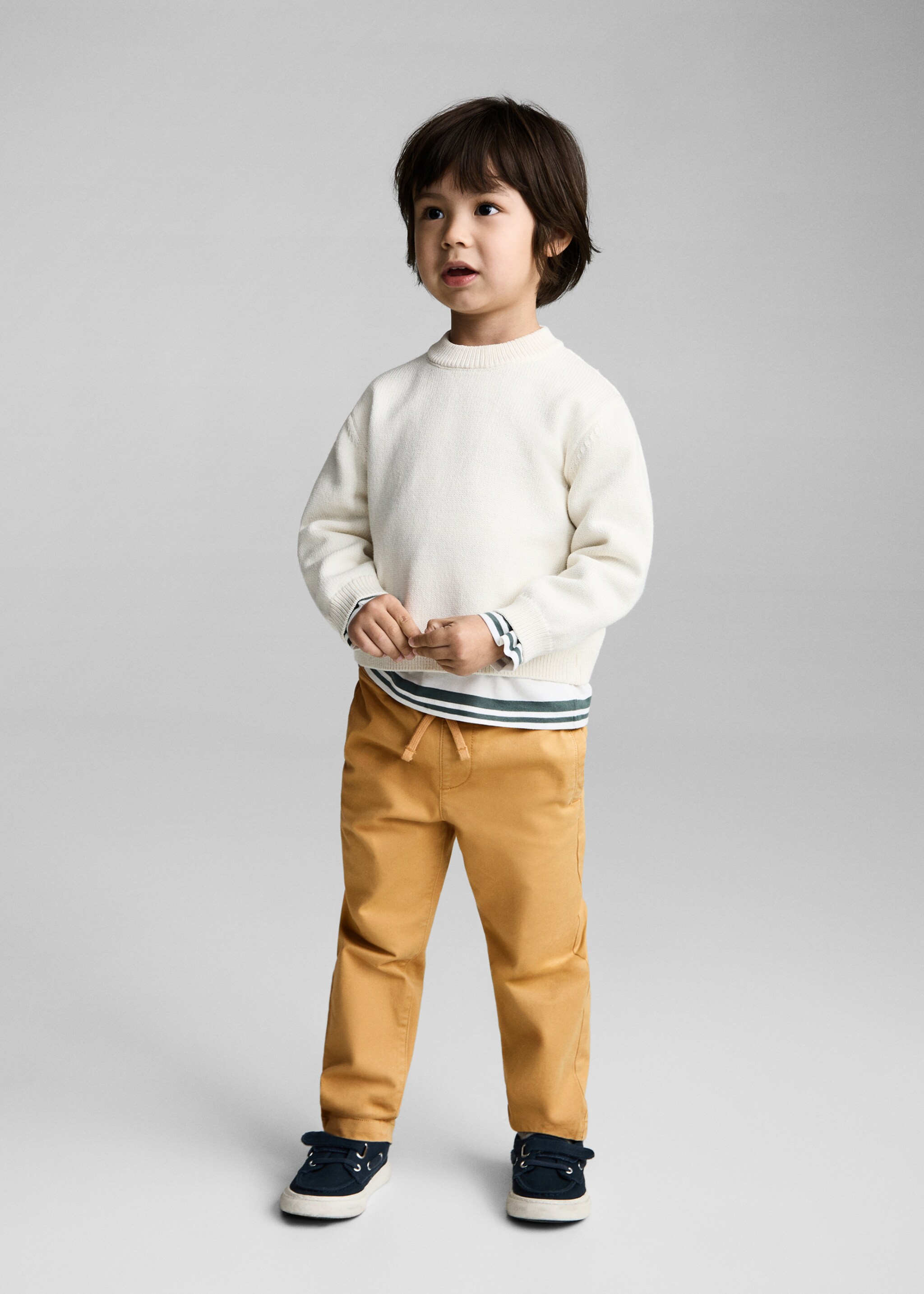 Pantalón jogger algodón - Plano general, Mostaza. Ref: 87082533-00.