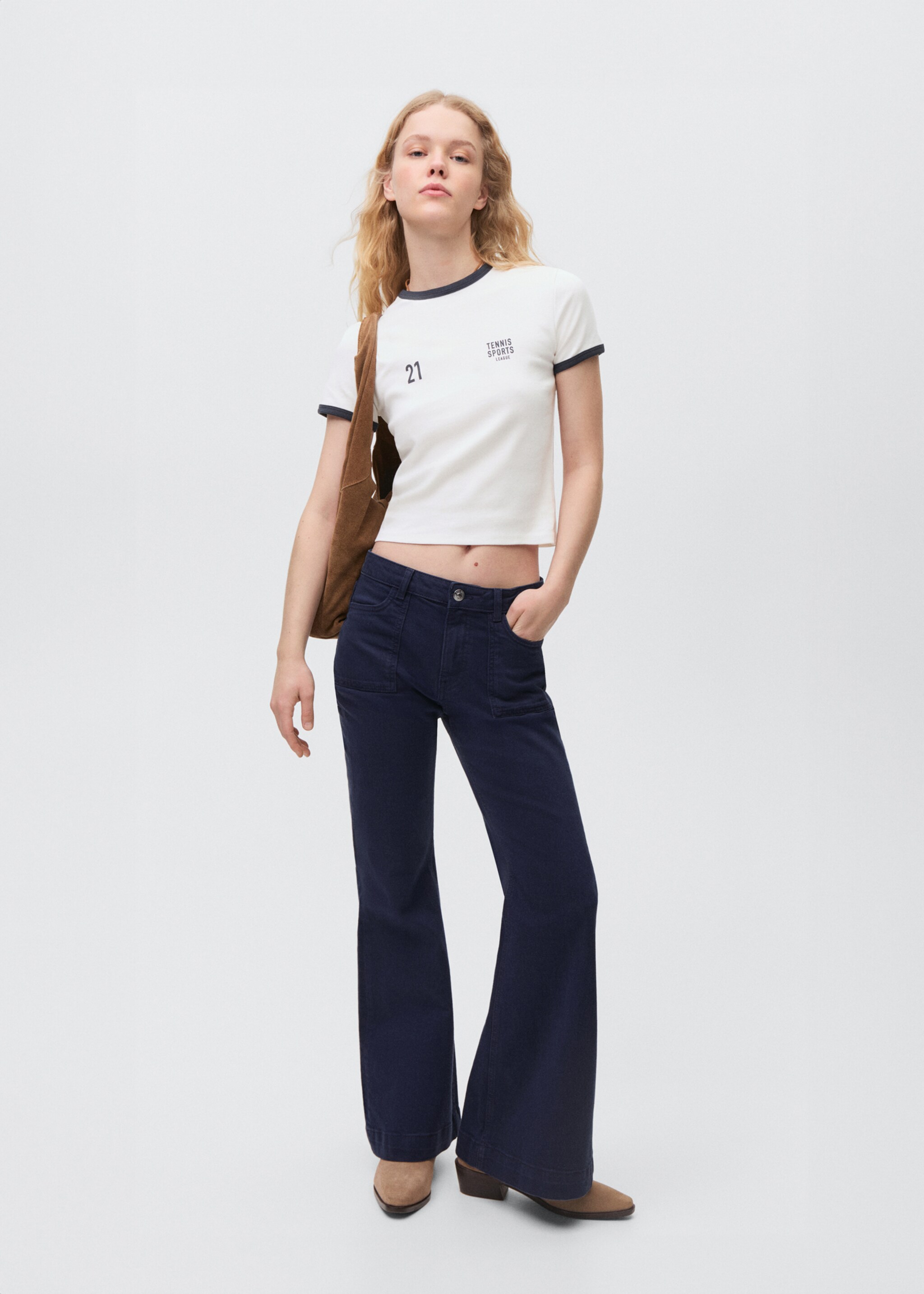 Jean flare - Plan général, Bleu marine foncé. Ref: 87082535-00.