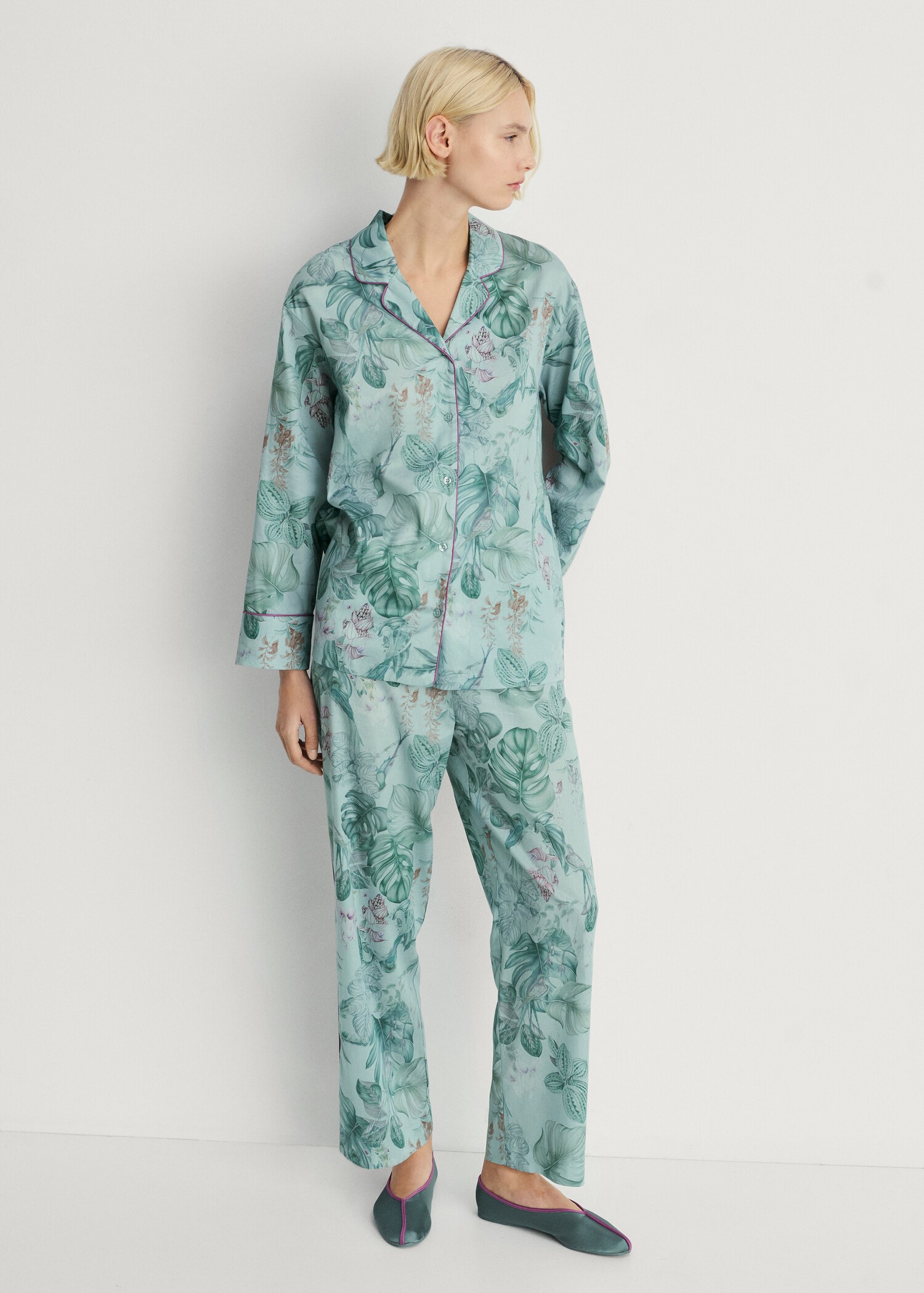 Chemise de pyjama imprimé tropical - Plan général