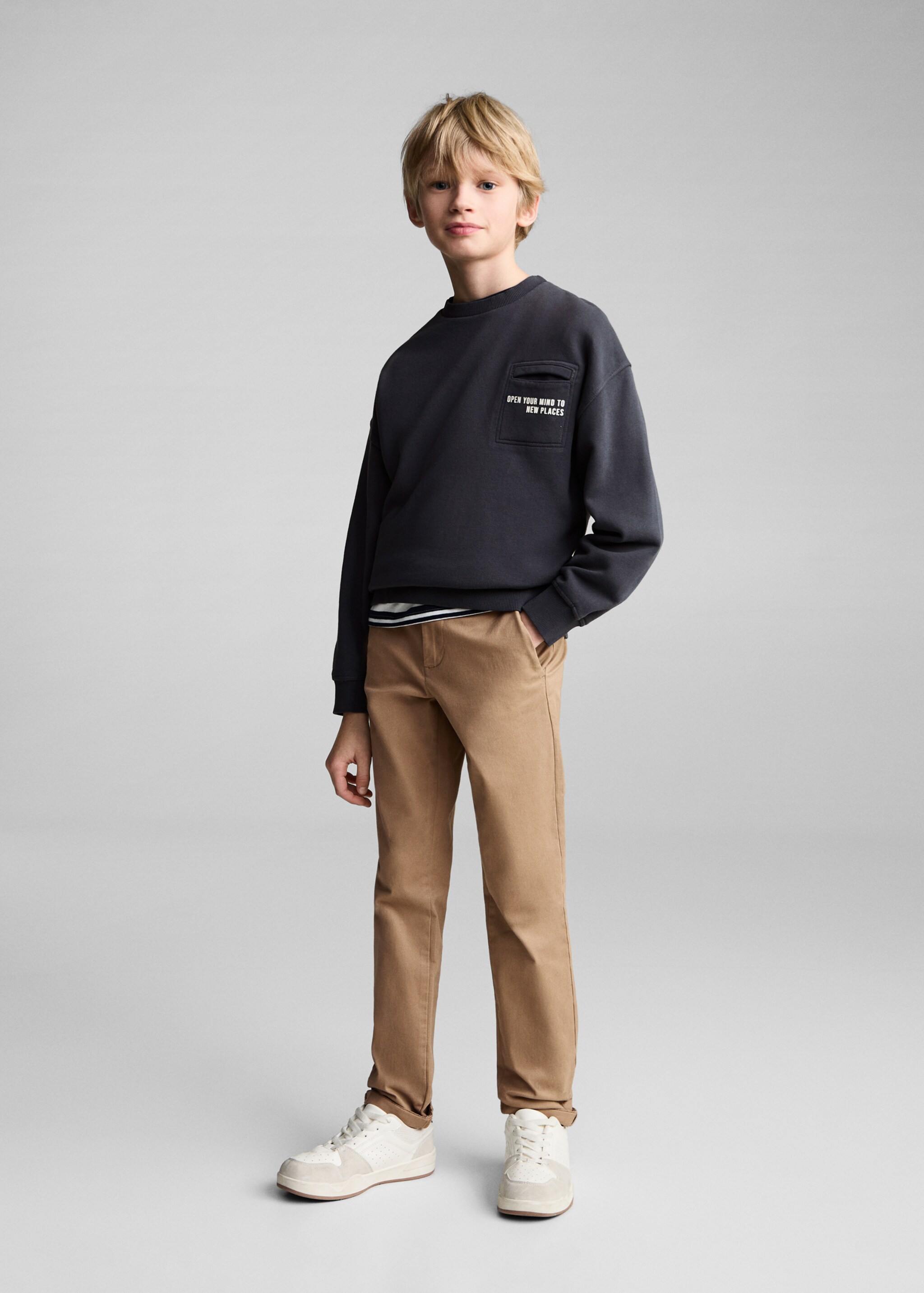 Pocket cotton sweatshirt - General plane, Charcoal. Ref: 87083276-00.