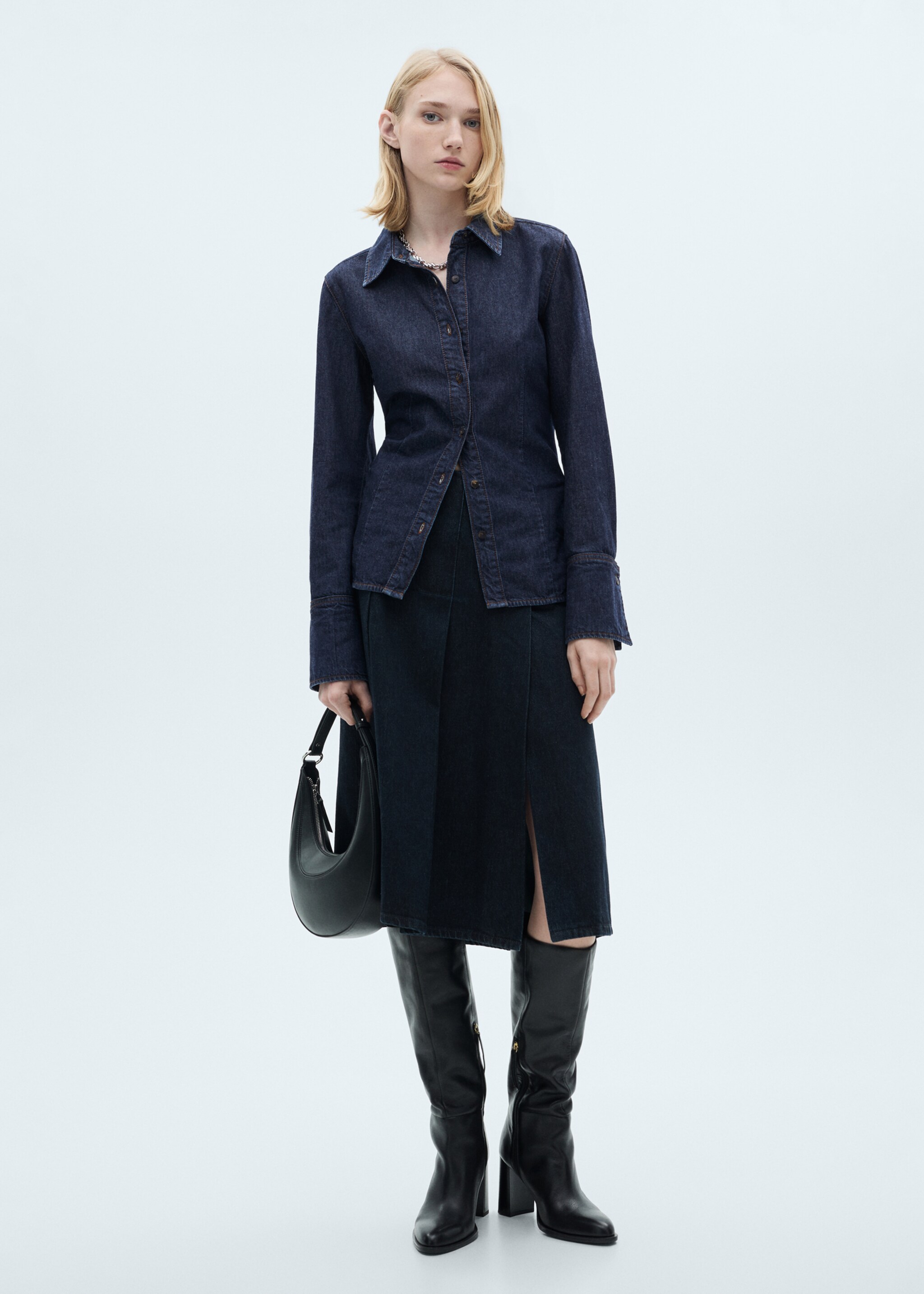 Rinse-wash denim shirt - General plane, Open Blue. Ref: 87083277-00.