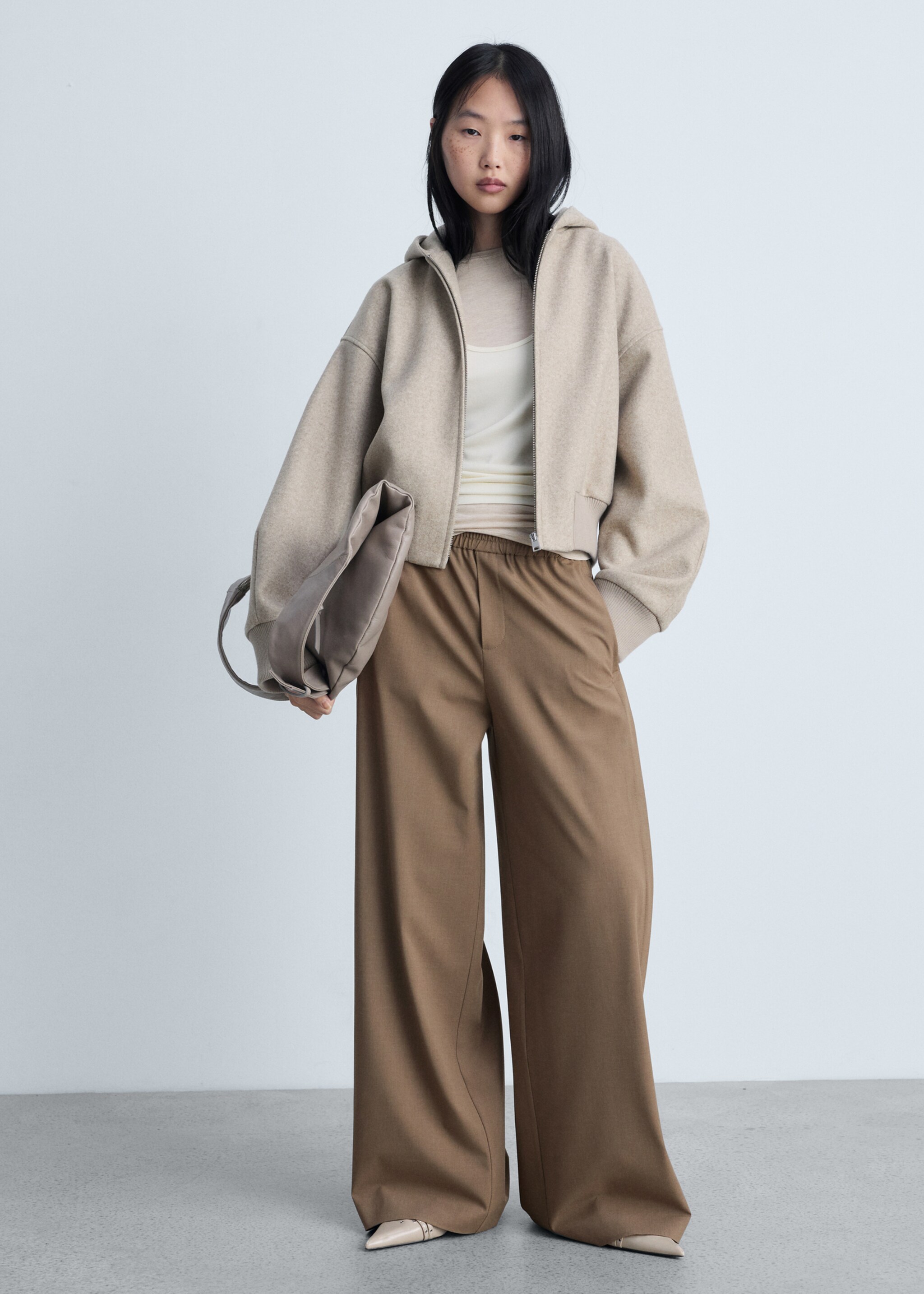 Wideleg joggingbroek - Overzichtstekening, Middenbruin. Ref: 87083295-00.