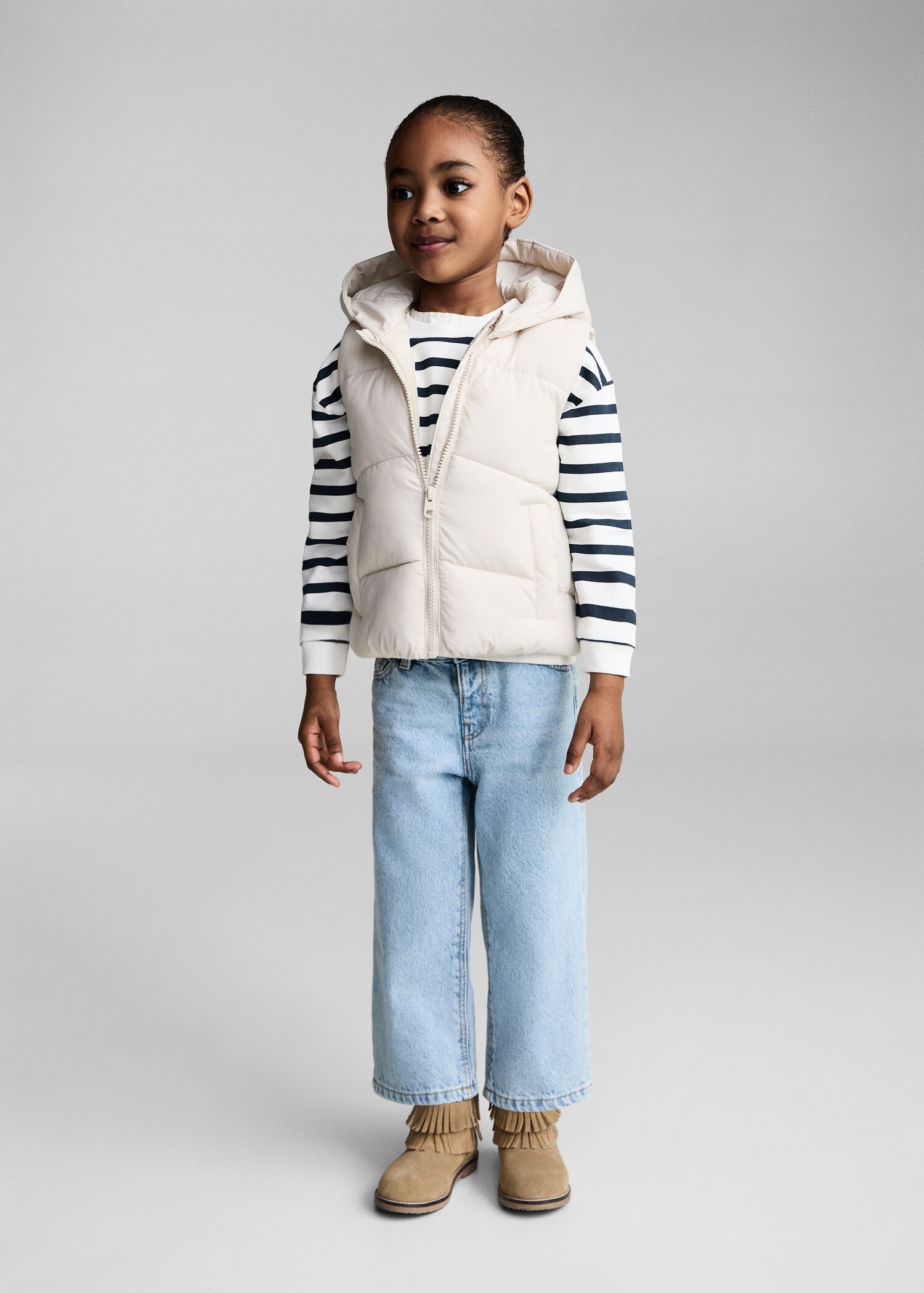 Quilted gilet with hood - General plane