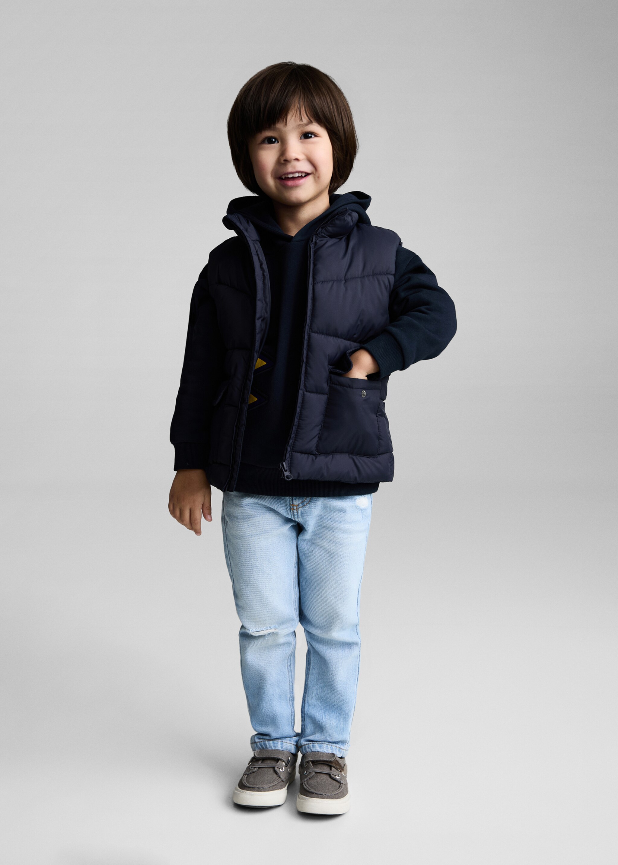 Quilted gilet with pockets - General plane, Dark Navy. Ref: 87083644-00.