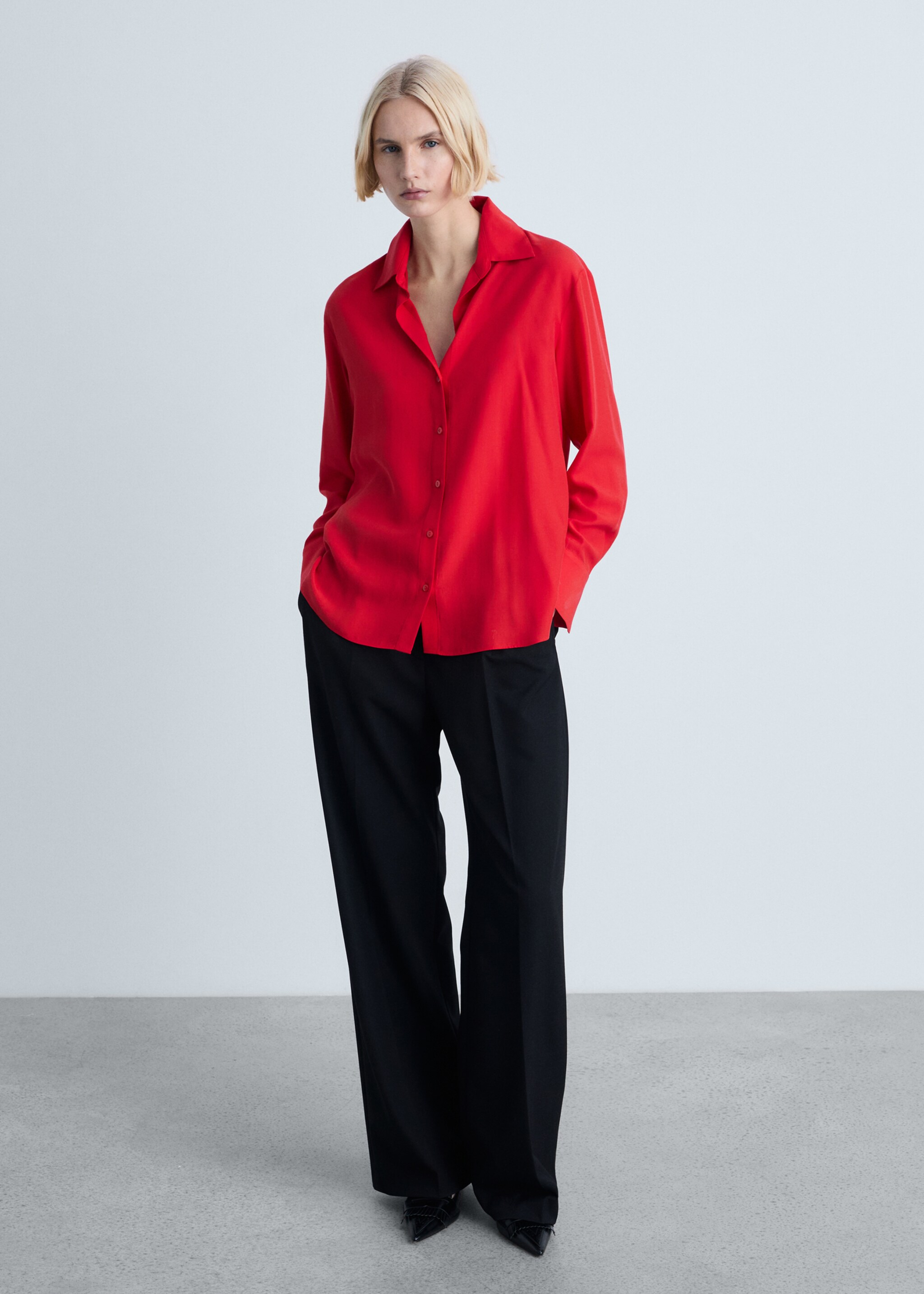 Lyocell fluid shirt - General plane, Red. Ref: 87084067-00.