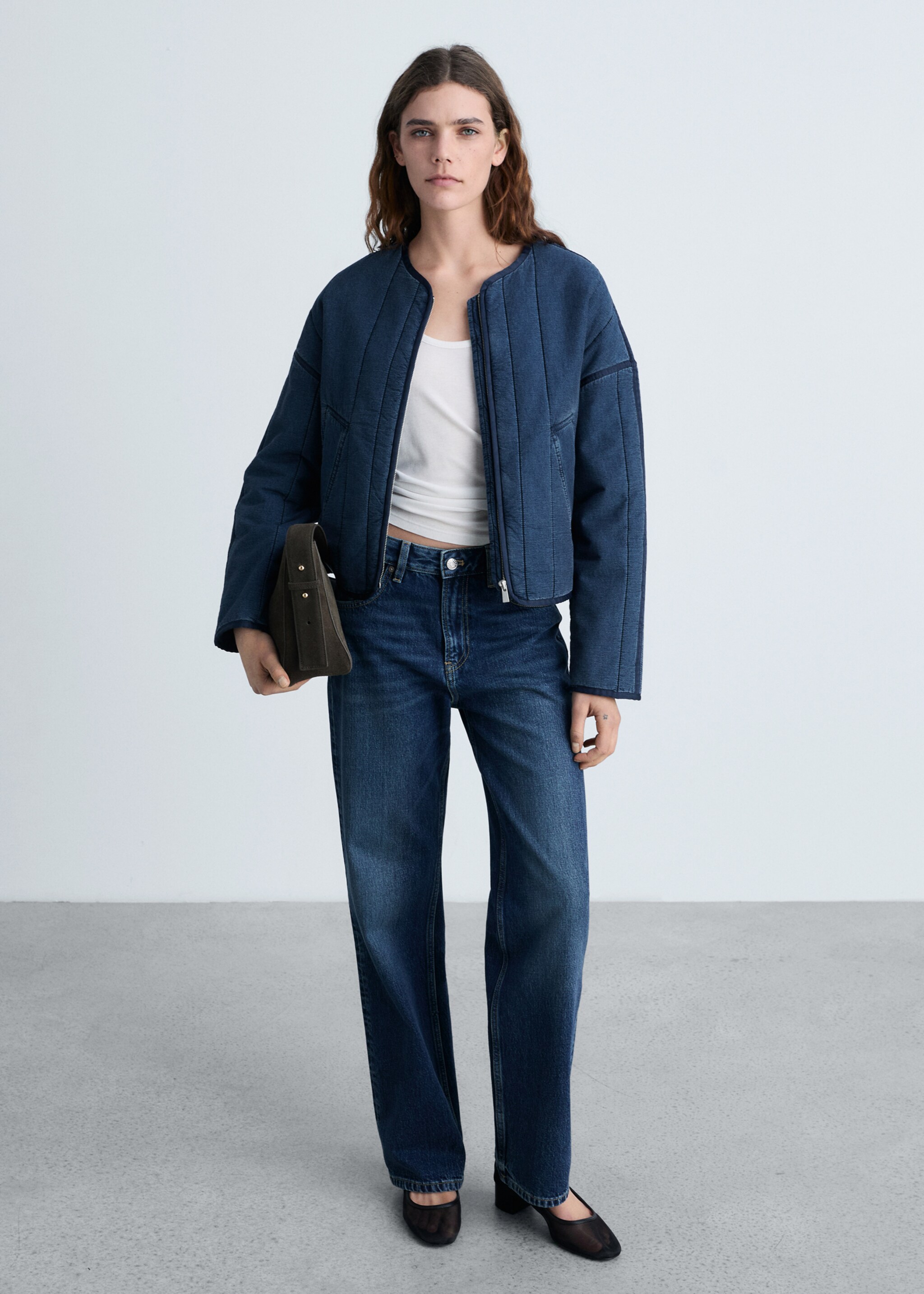 Veste bomber matelassée - Plan général, Bleu foncé. Ref: 87084072-00.