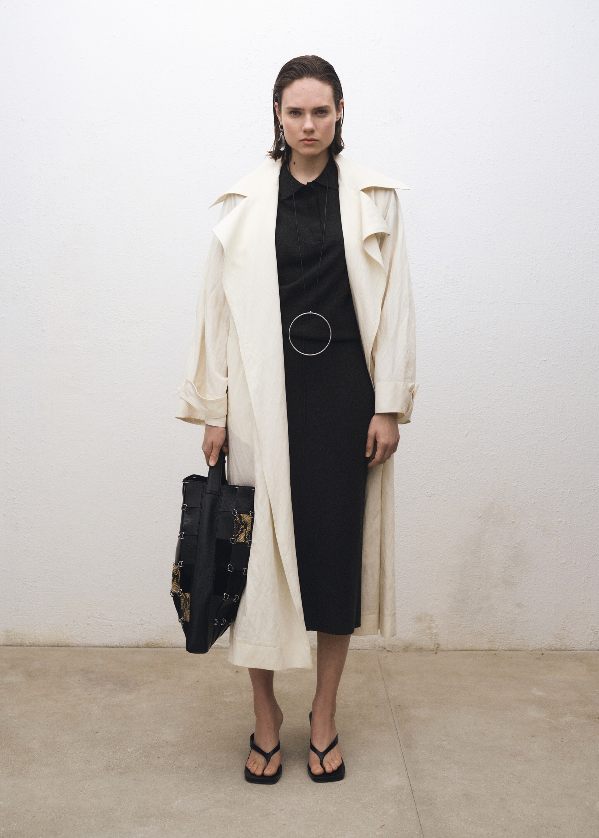 Wool-blend polo-neck sweater - General plane, Charcoal. Ref: 87084087-00.