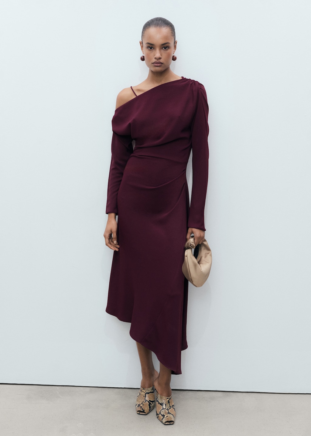 Asymmetrical midi-dress - Women | MANGO OUTLET USA