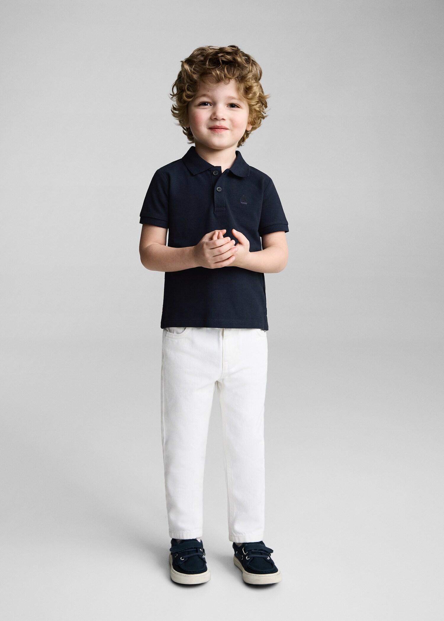 Gebreid poloshirt met korte mouw - Overzichtstekening