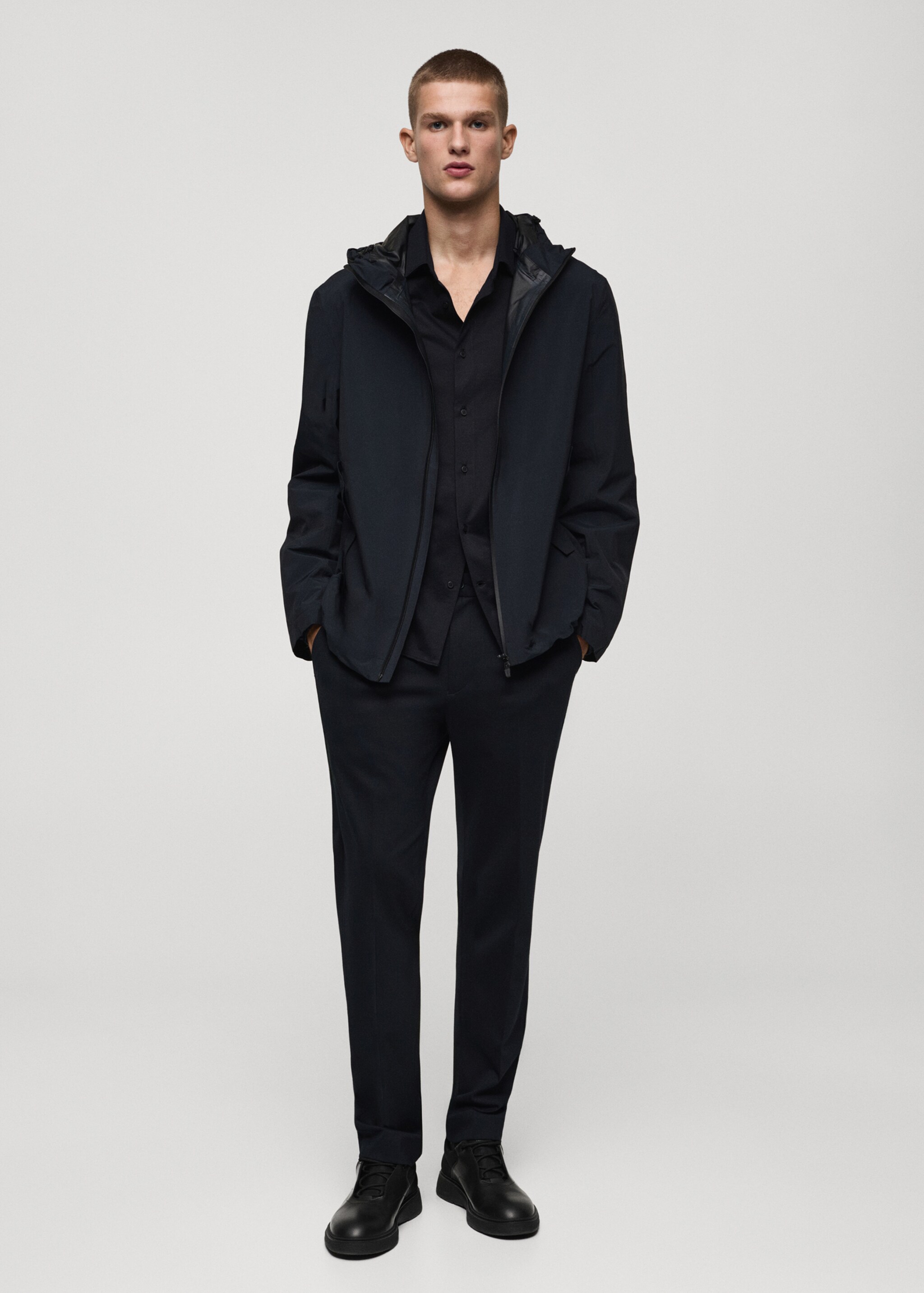 Coolmax® combined leather shoes - General plane, Black. Ref: 87084422-00.