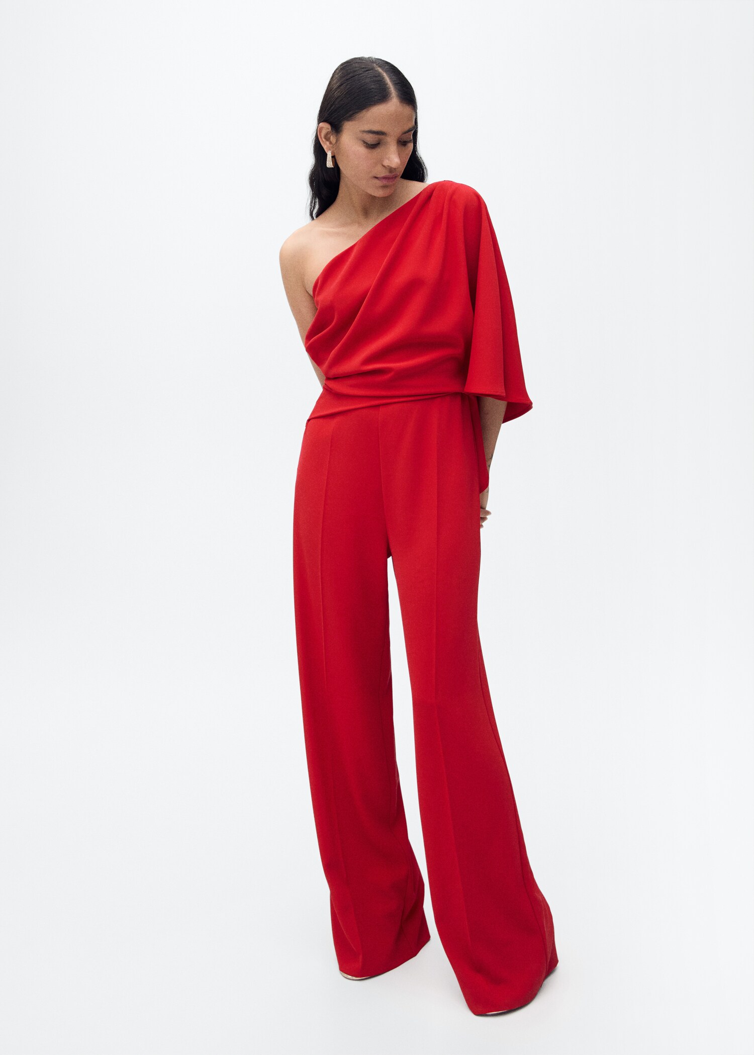 Asymmetrical flared-sleeve jumpsuit - General plane