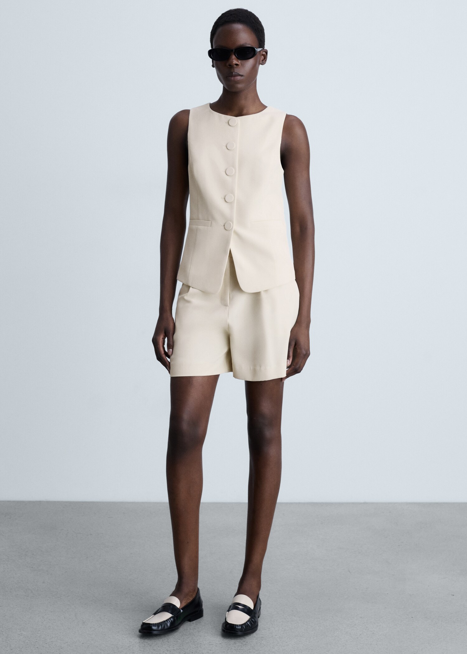 Oblekové šortky s vysokým pasem - Celkový náhled