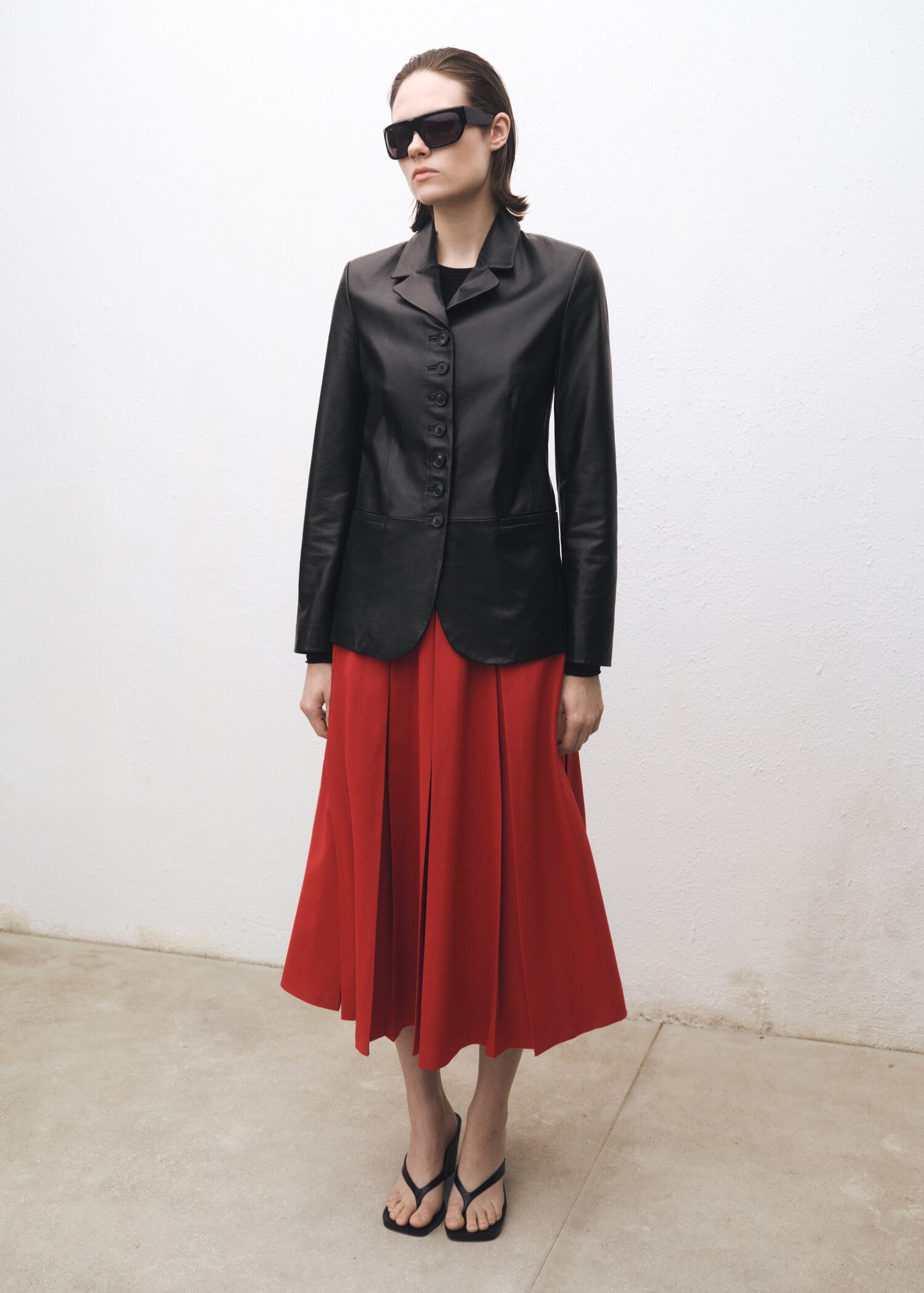 Wool-blend pleated skirt - General plane