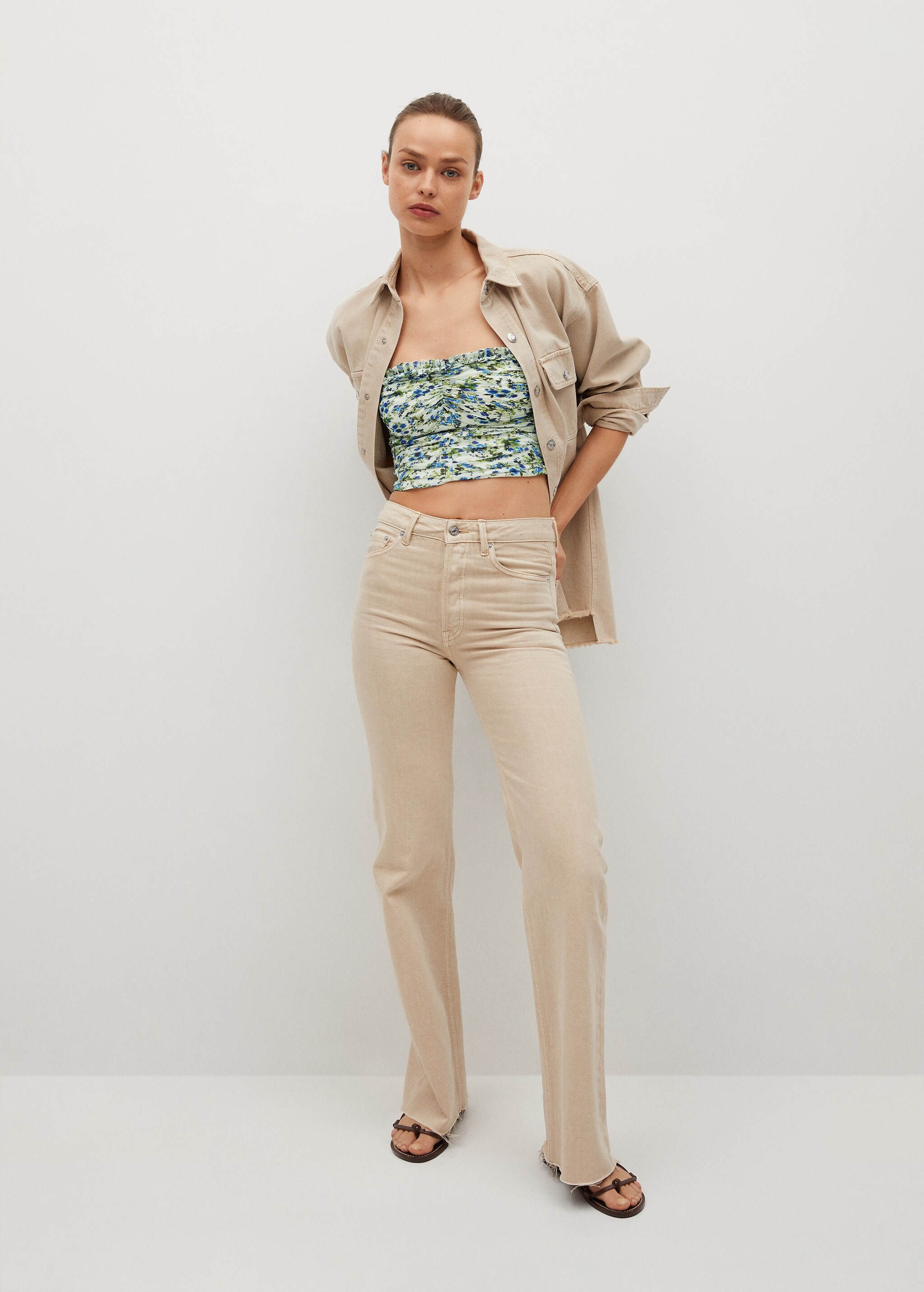 Top fruncido estampado - Plano general