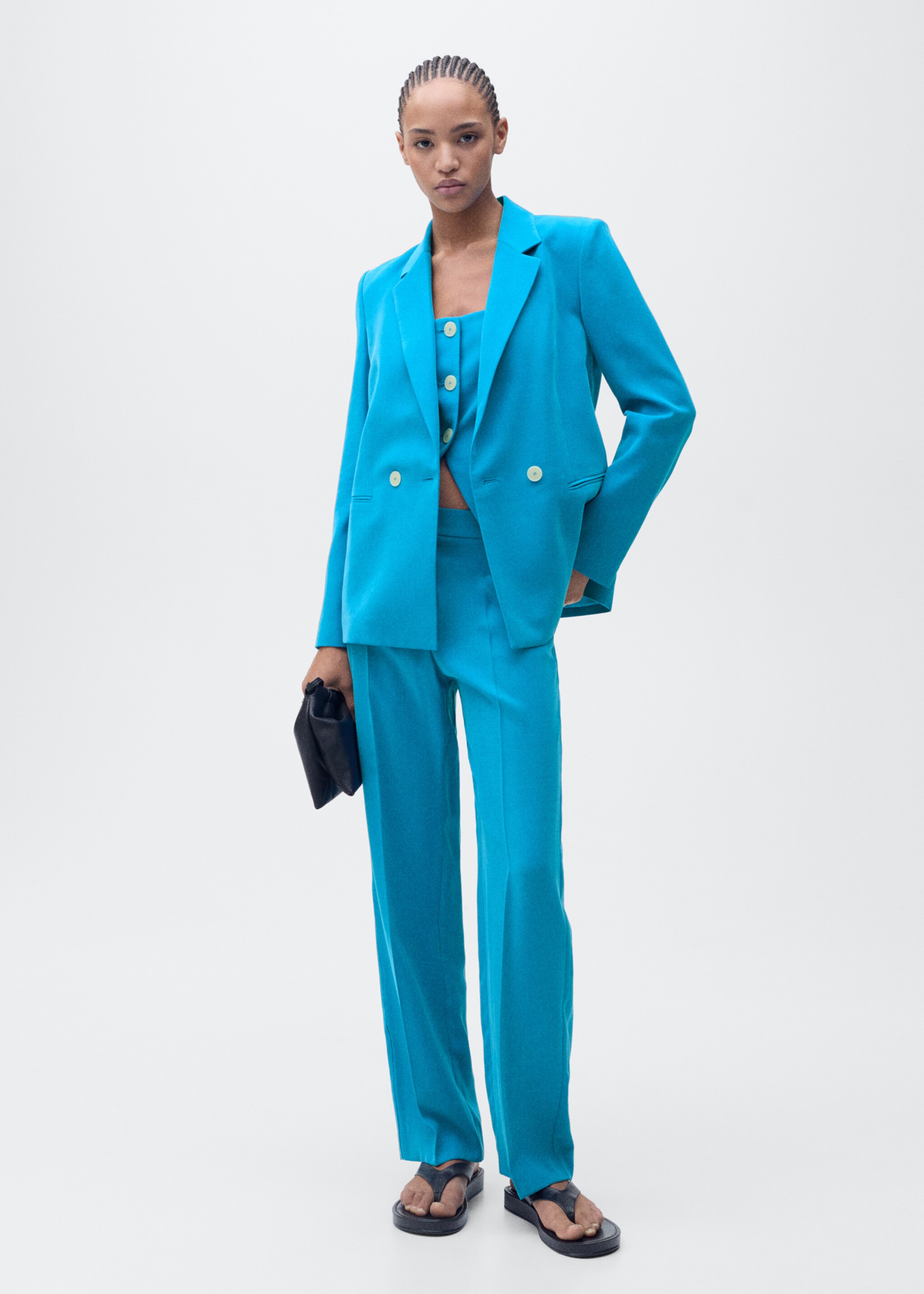 Straight suit trousers - General plane, Blue. Ref: 87085735-00.