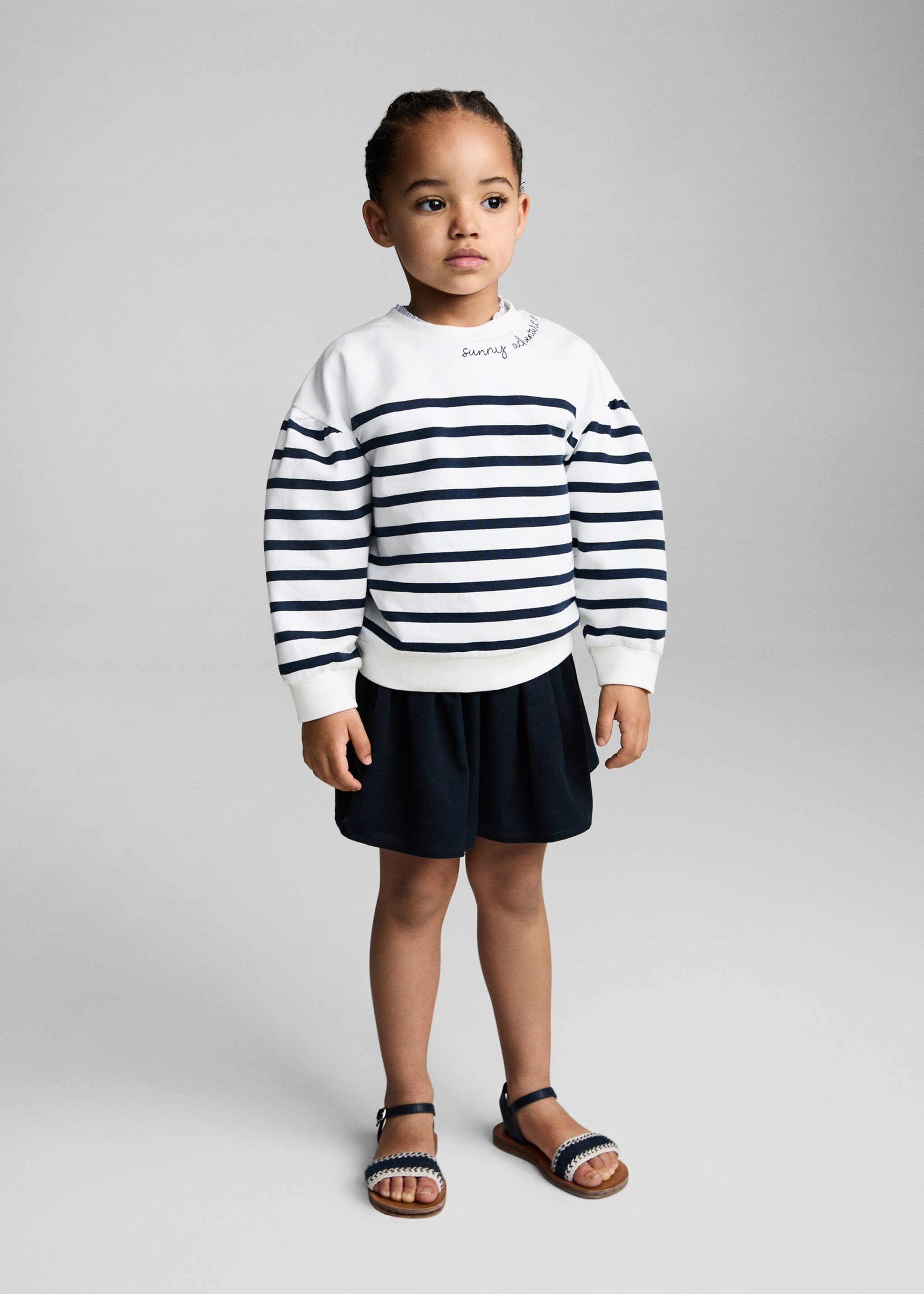 Dessuadora ratlles missatge - Pla general, Blau marí fosc. Ref: 87085962-00.