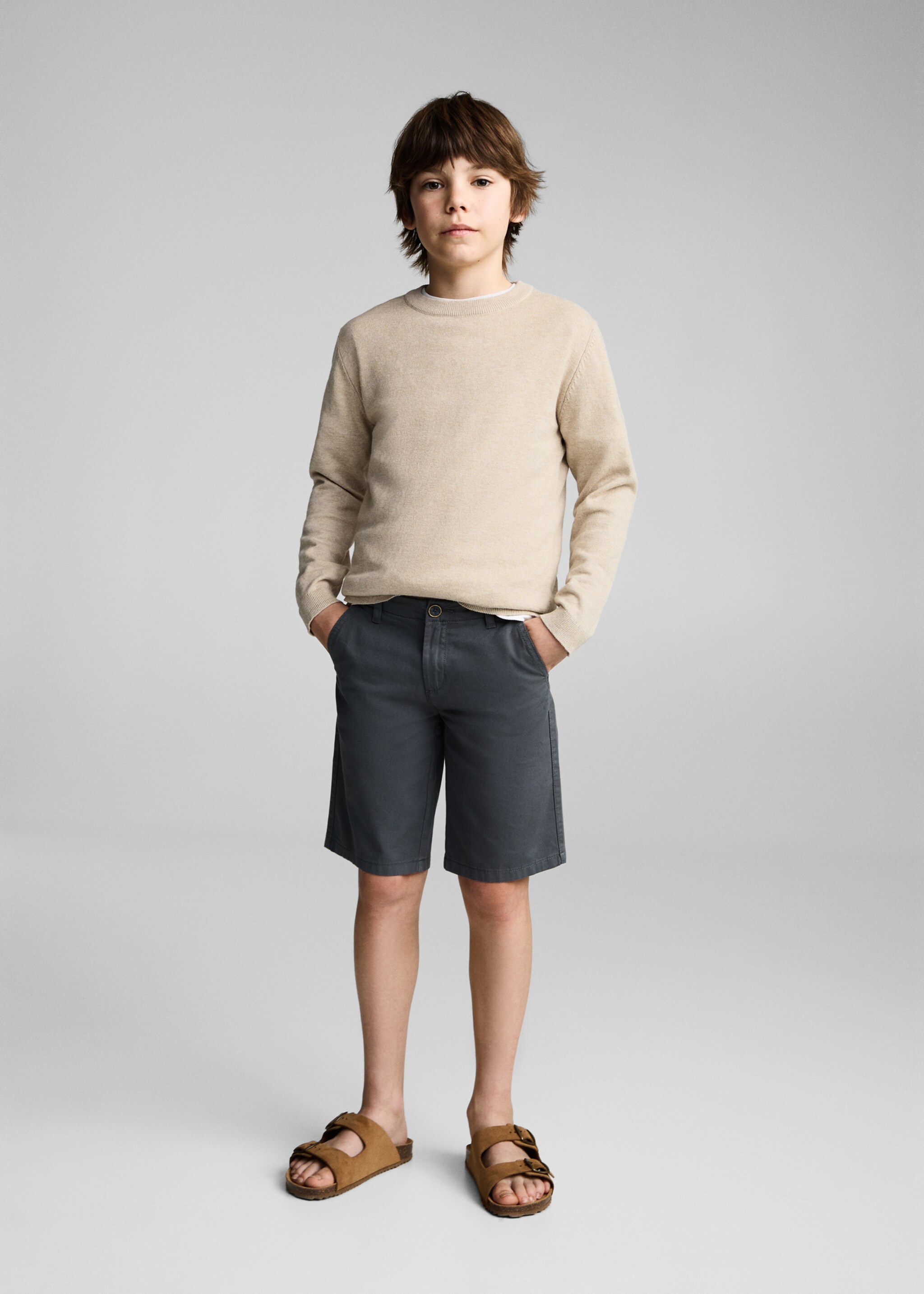 Flecked cotton-blend sweater - General plane, Sand. Ref: 87085979-00.
