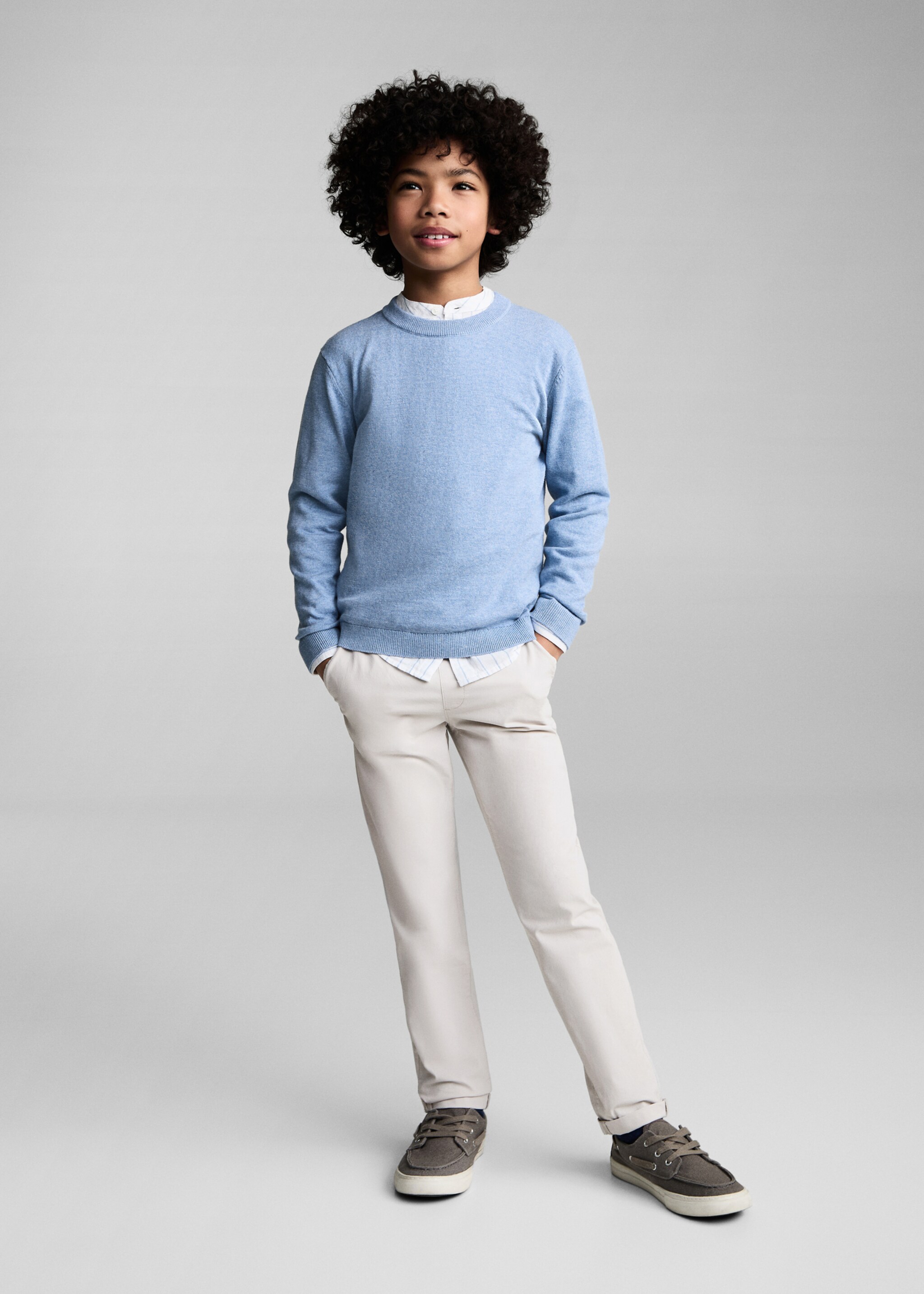 Flecked cotton-blend sweater - General plane, Blue. Ref: 87085979-00.